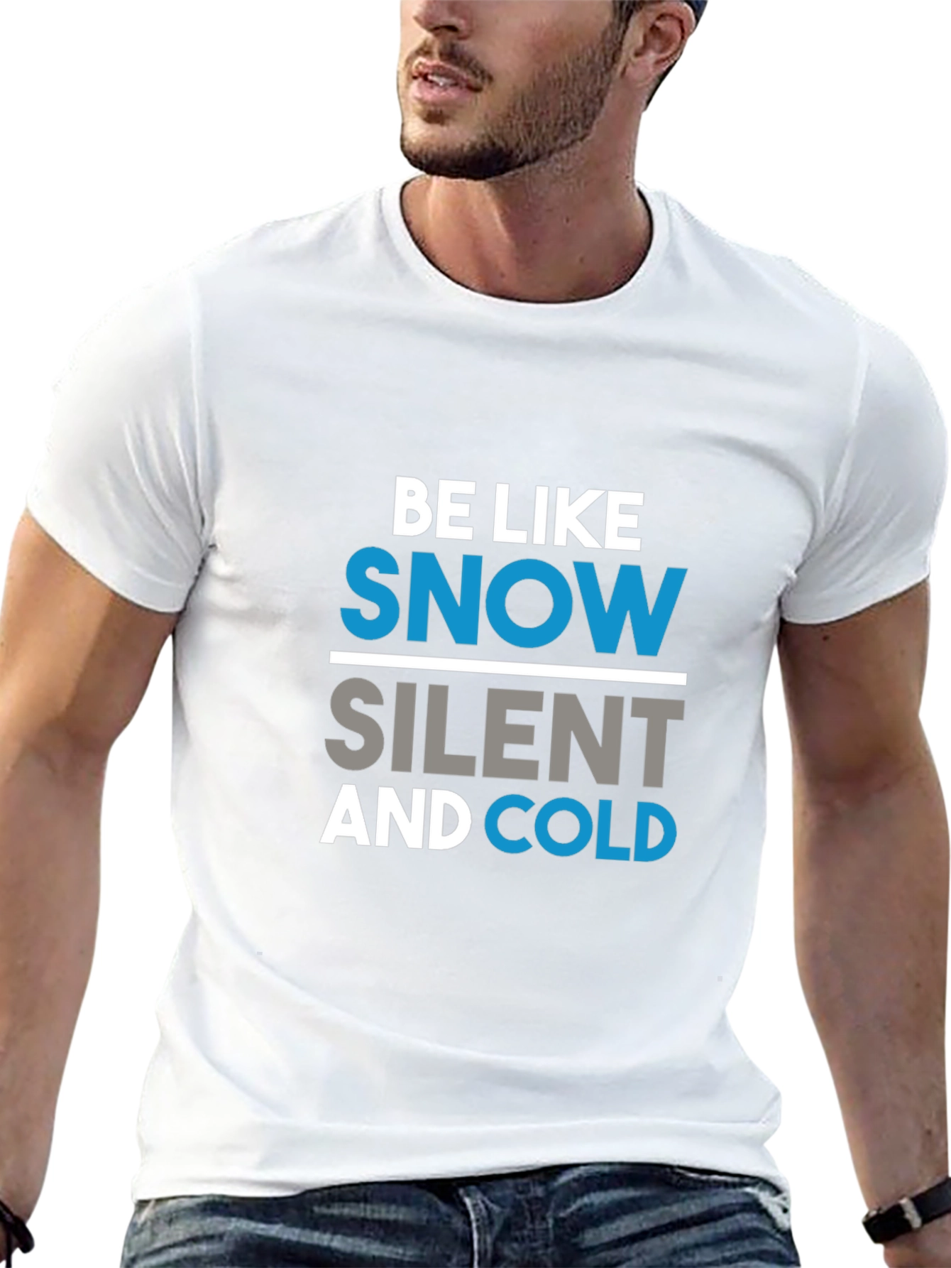 Black Be Like Snow T-Shirt, Funny Graphic Tee, Black Cotton Shirt view 13