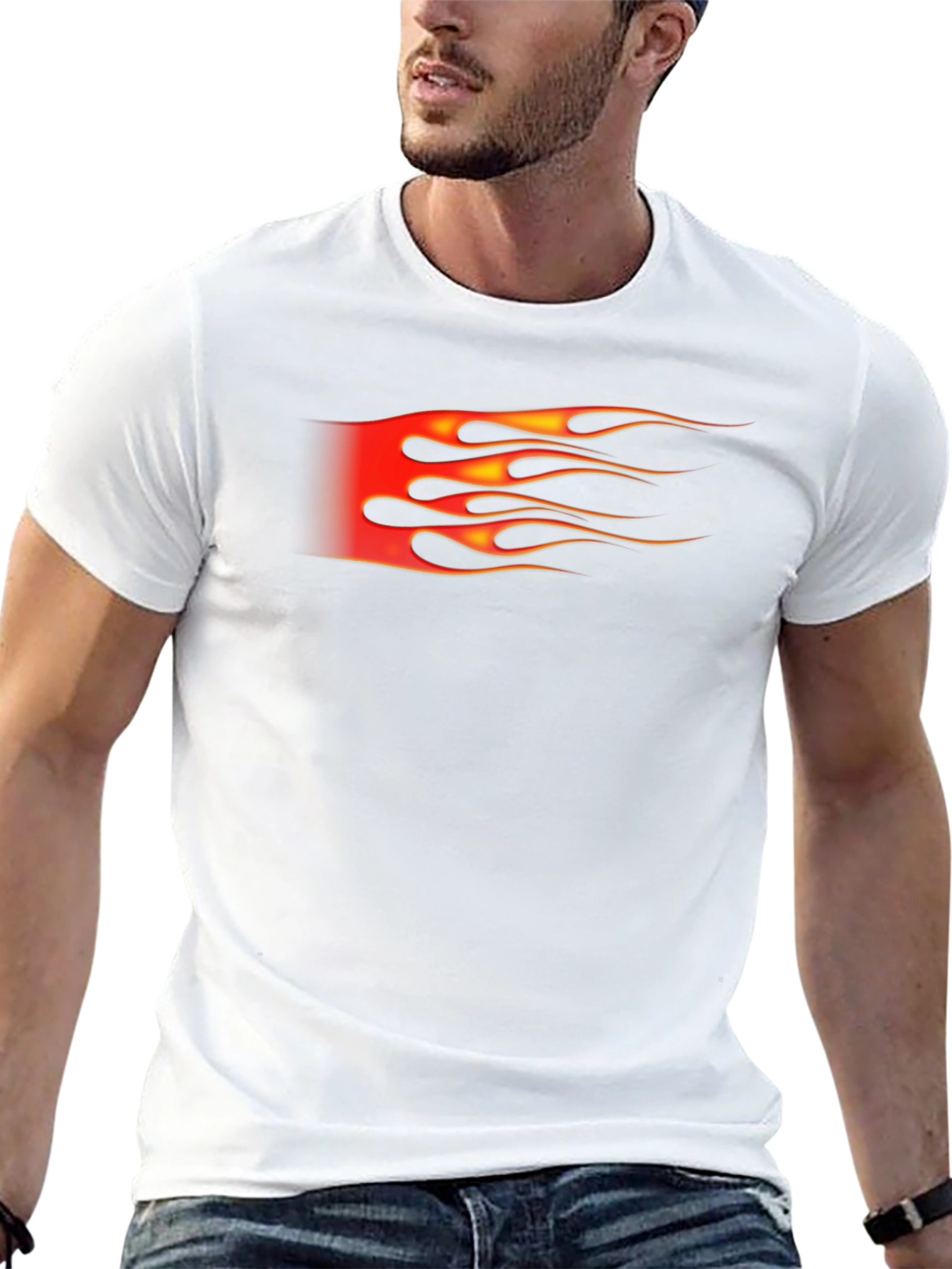 Black Fiery Flames Graphic Tee - Black view 13