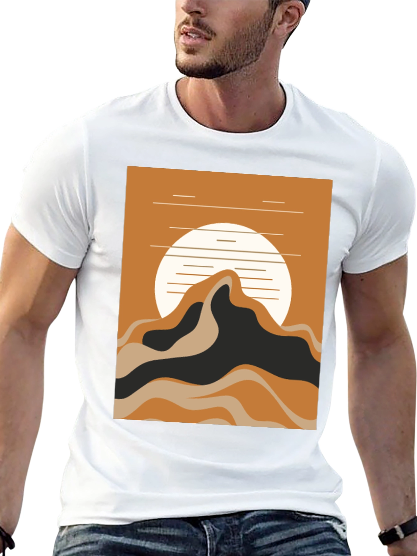 Black Mountain Sunset Graphic Tee - Black Cotton Blend view 13