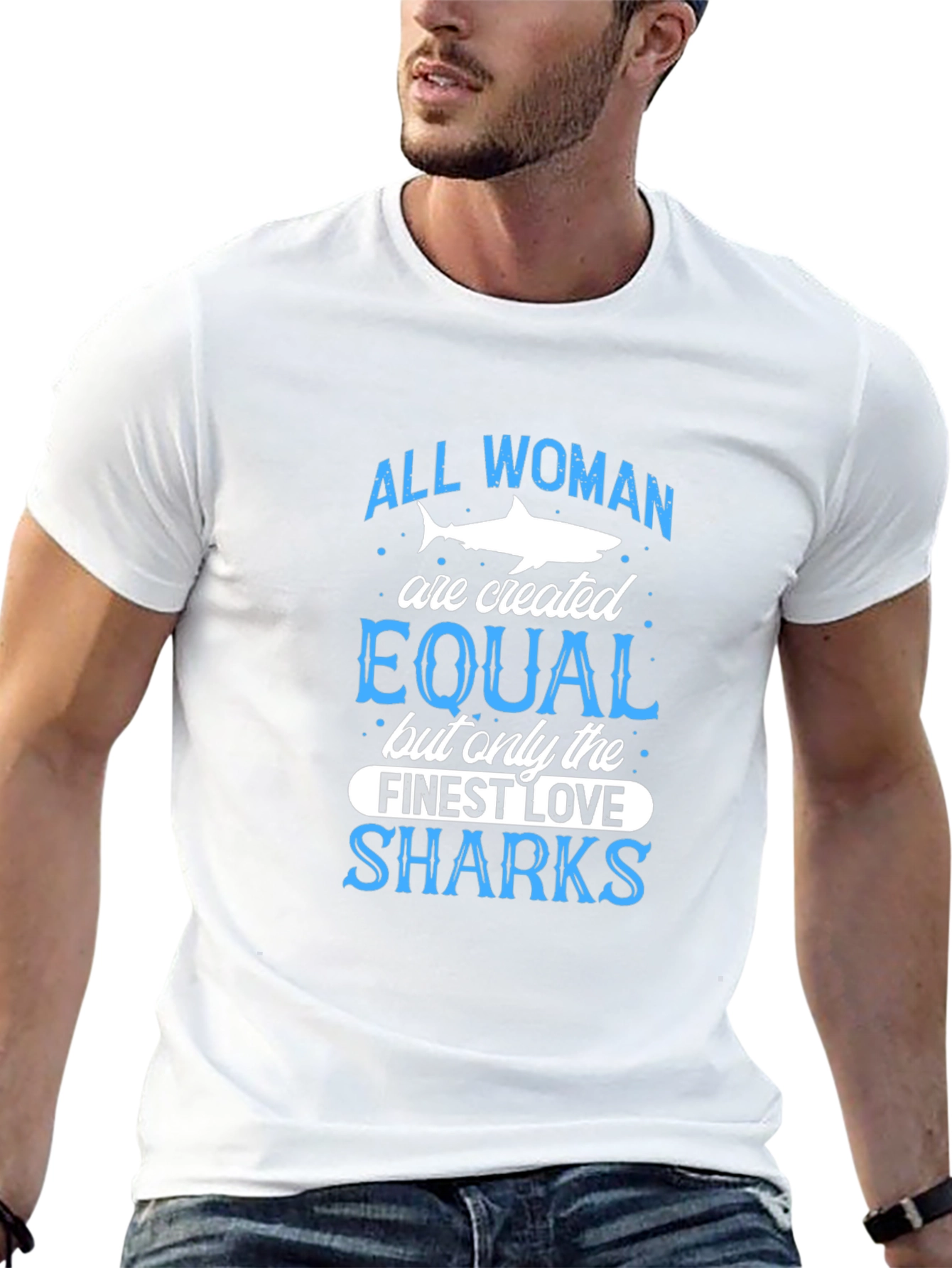 Black Shark Lover T-Shirt: All Women Are Created Equal view 13