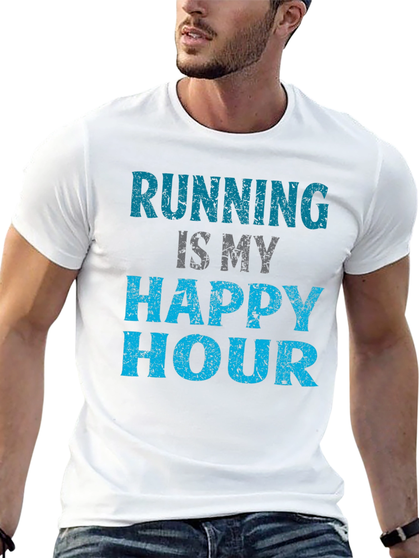 Black Running is My Happy Hour T-Shirt view 13
