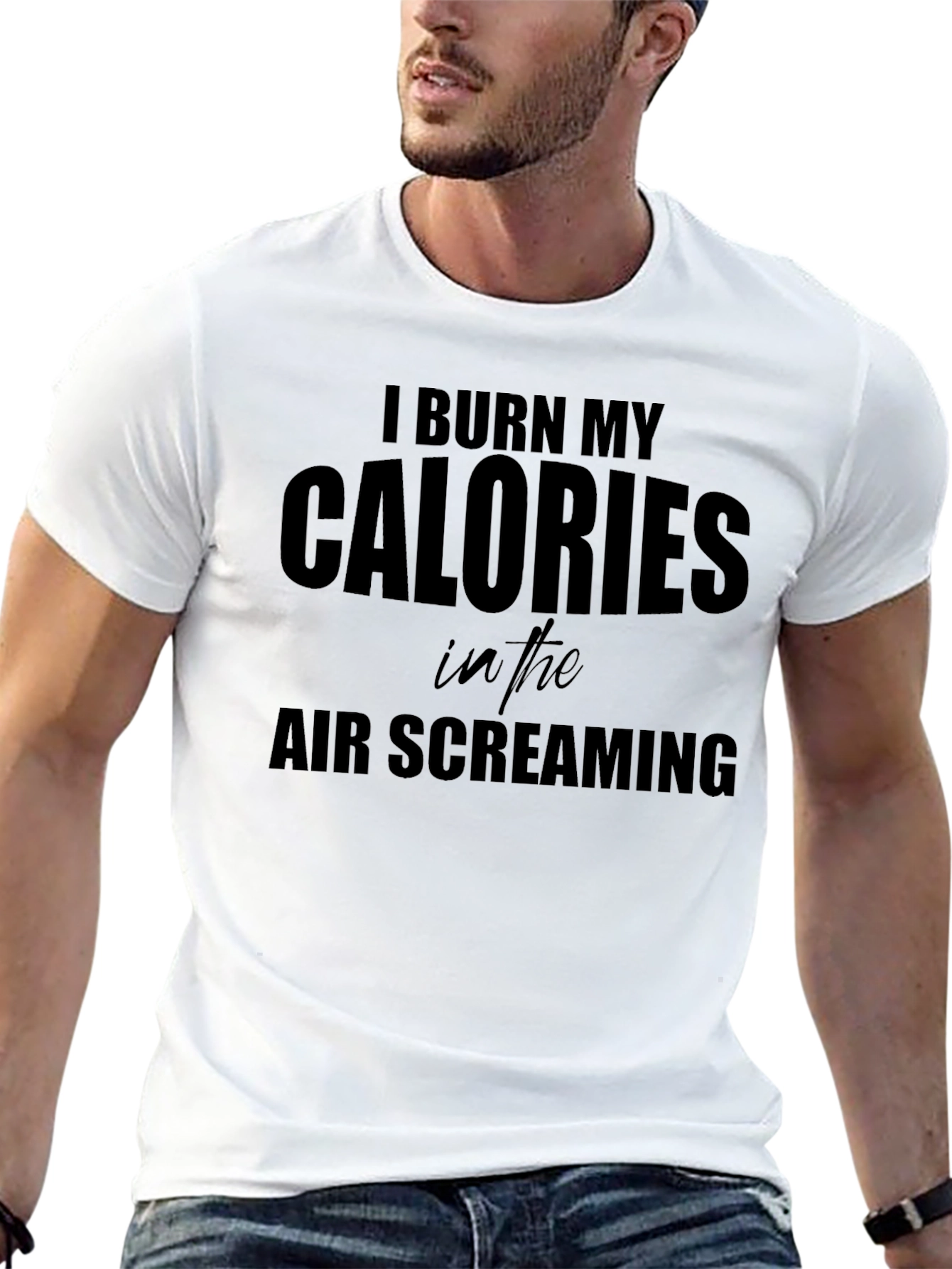Black I Burn My Calories Screaming T-Shirt - Black view 13