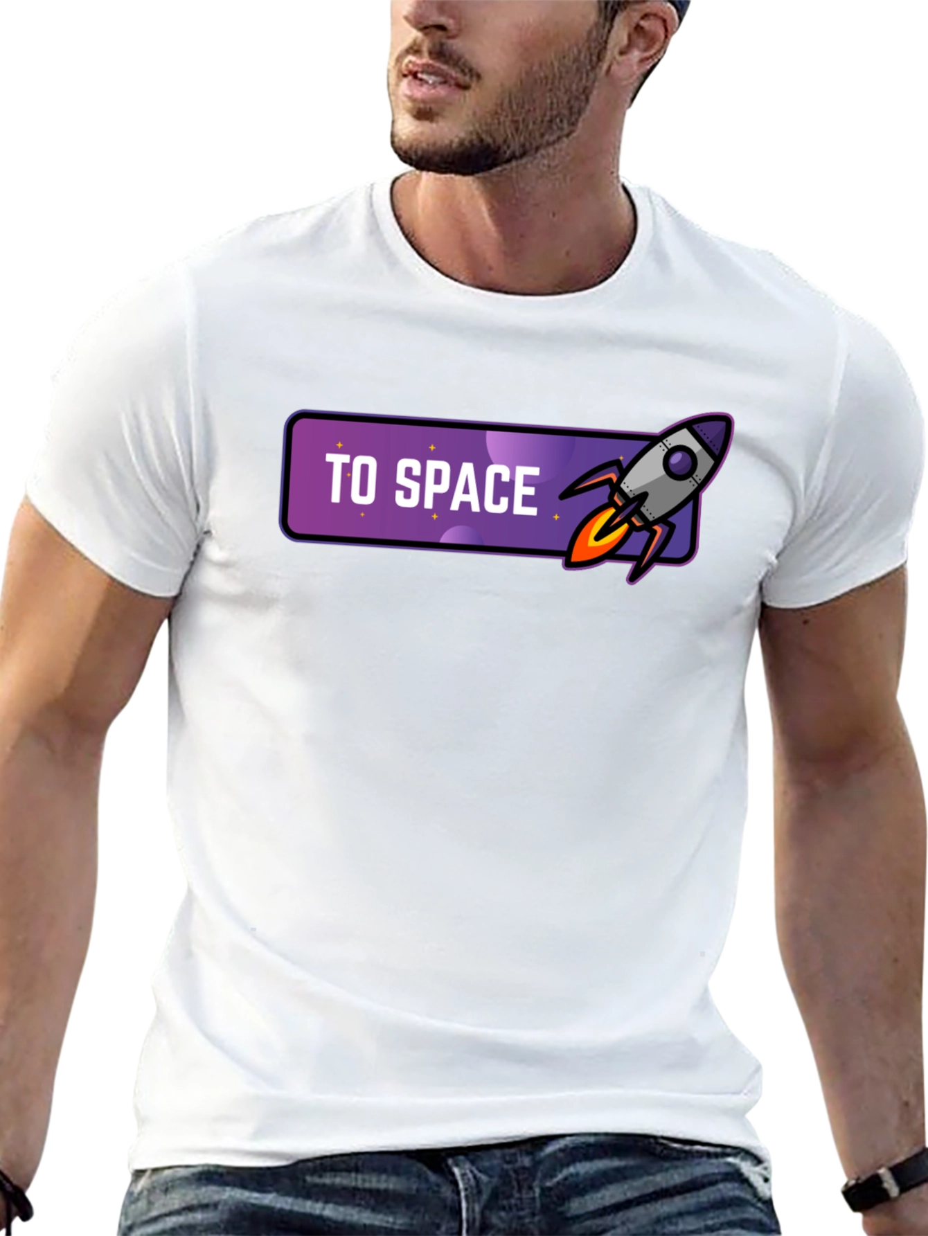 Black To Space T-Shirt - Rocket Graphic Tee view 13