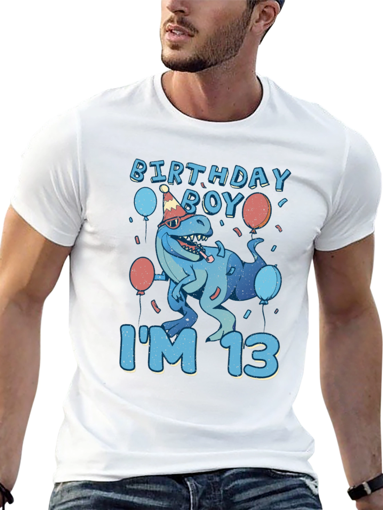 Birthday Boy I'm 13 T-Rex T-Shirt - 13