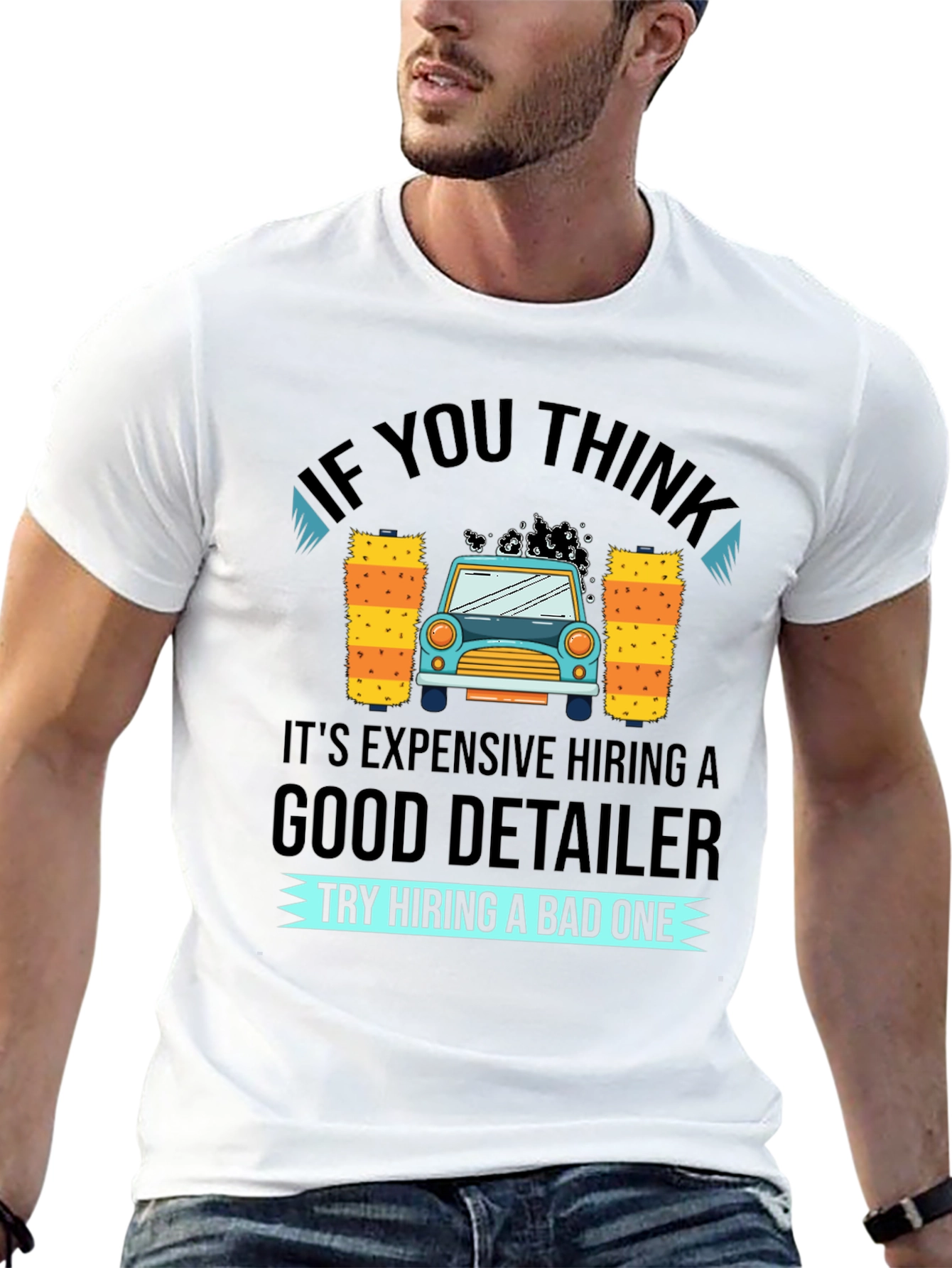 Black Car Detailer T-Shirt - Funny Car Wash Gift view 13