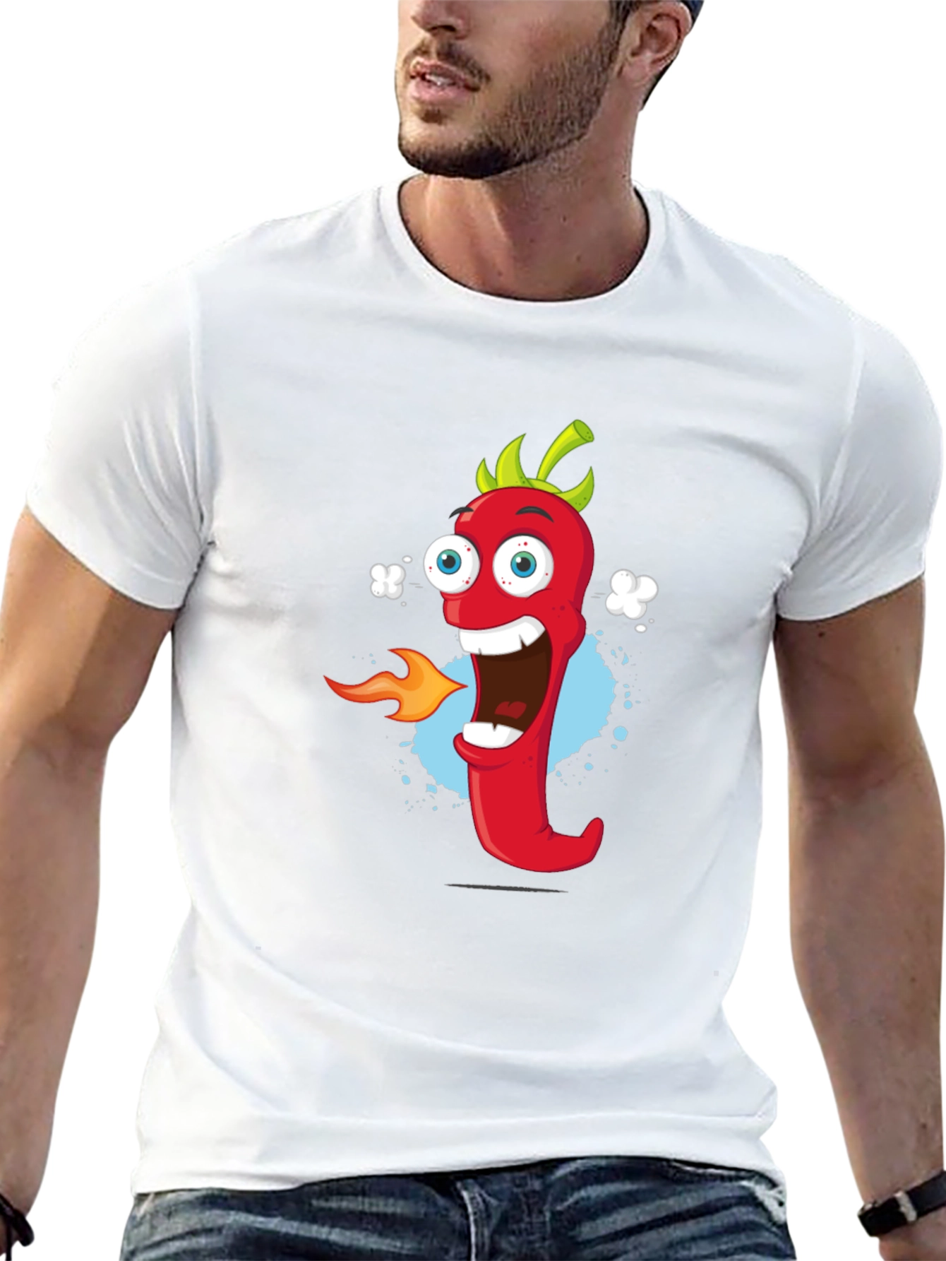 Black Cartoon Pepper T-Shirt - Spicy Fun! view 13