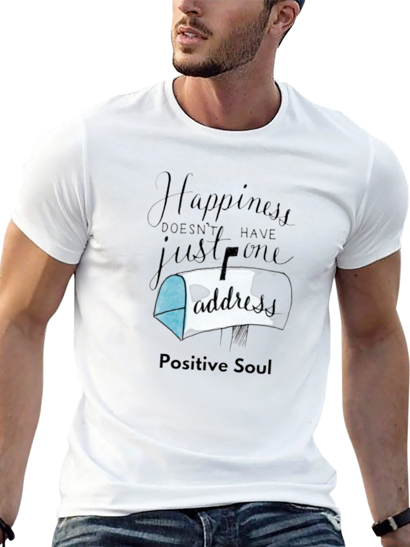 Black Happiness Has No Address T-Shirt view 13