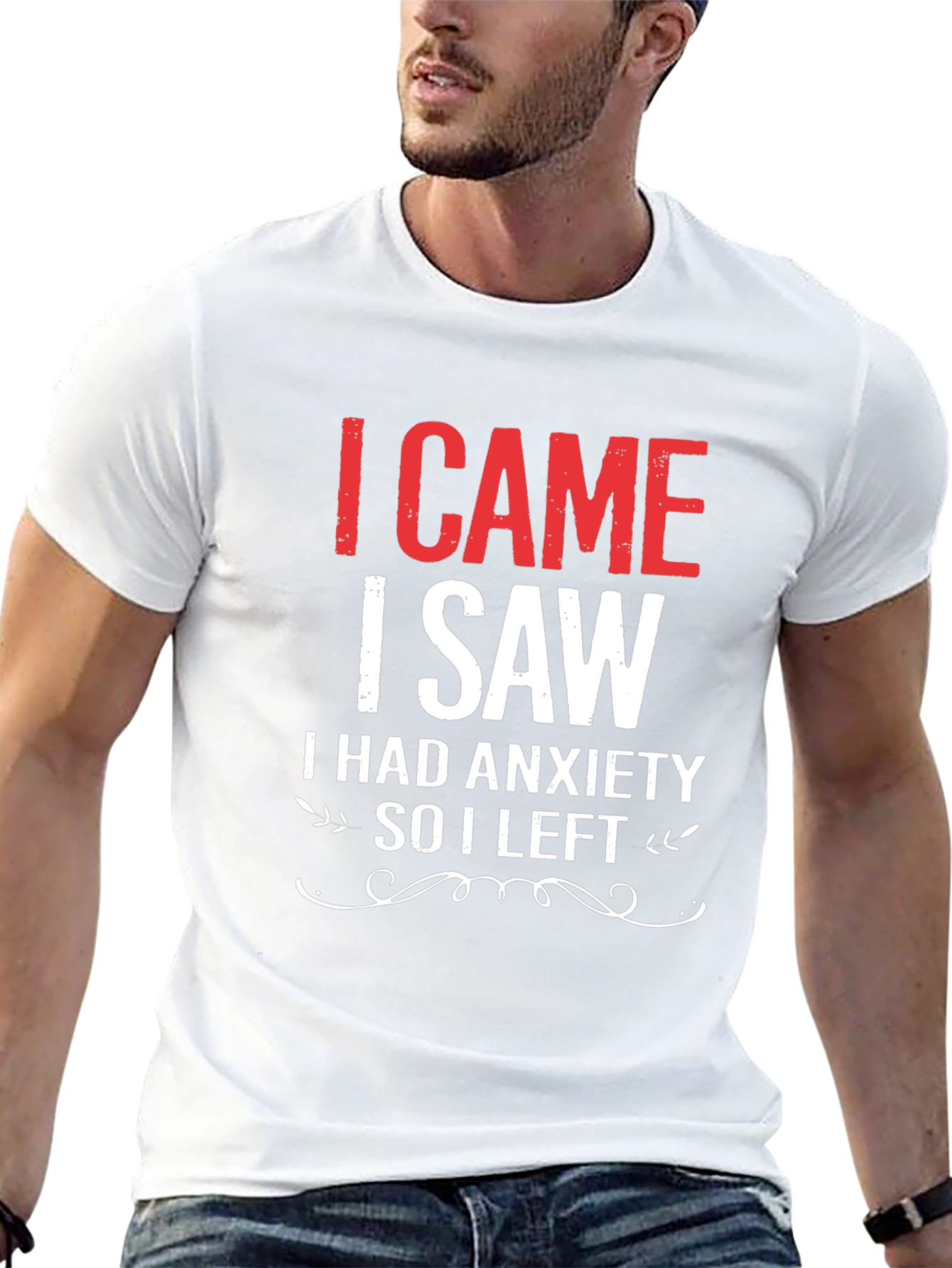 Black I Came I Saw I Had Anxiety T-Shirt view 13