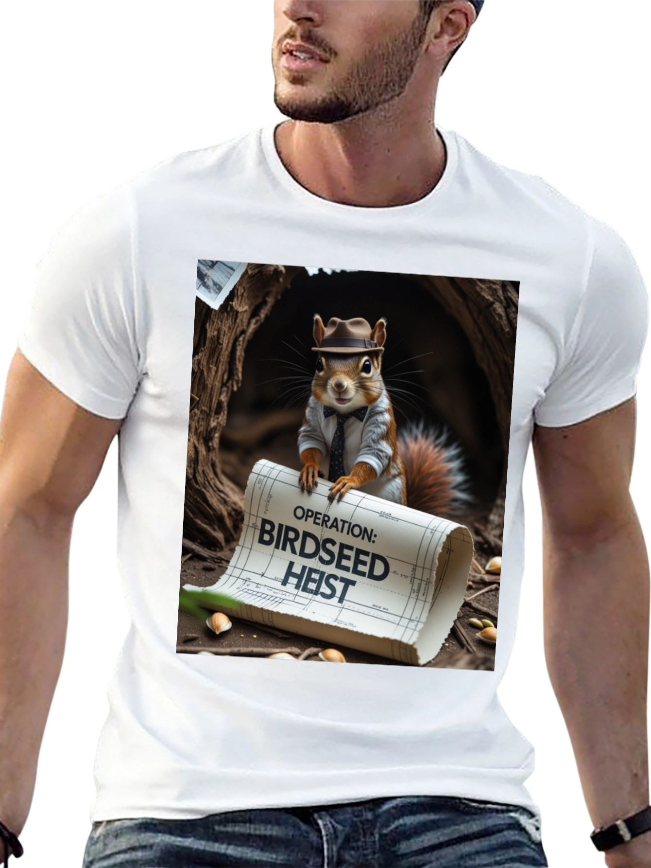 Black Birdseed Heist Squirrel Tee view 13