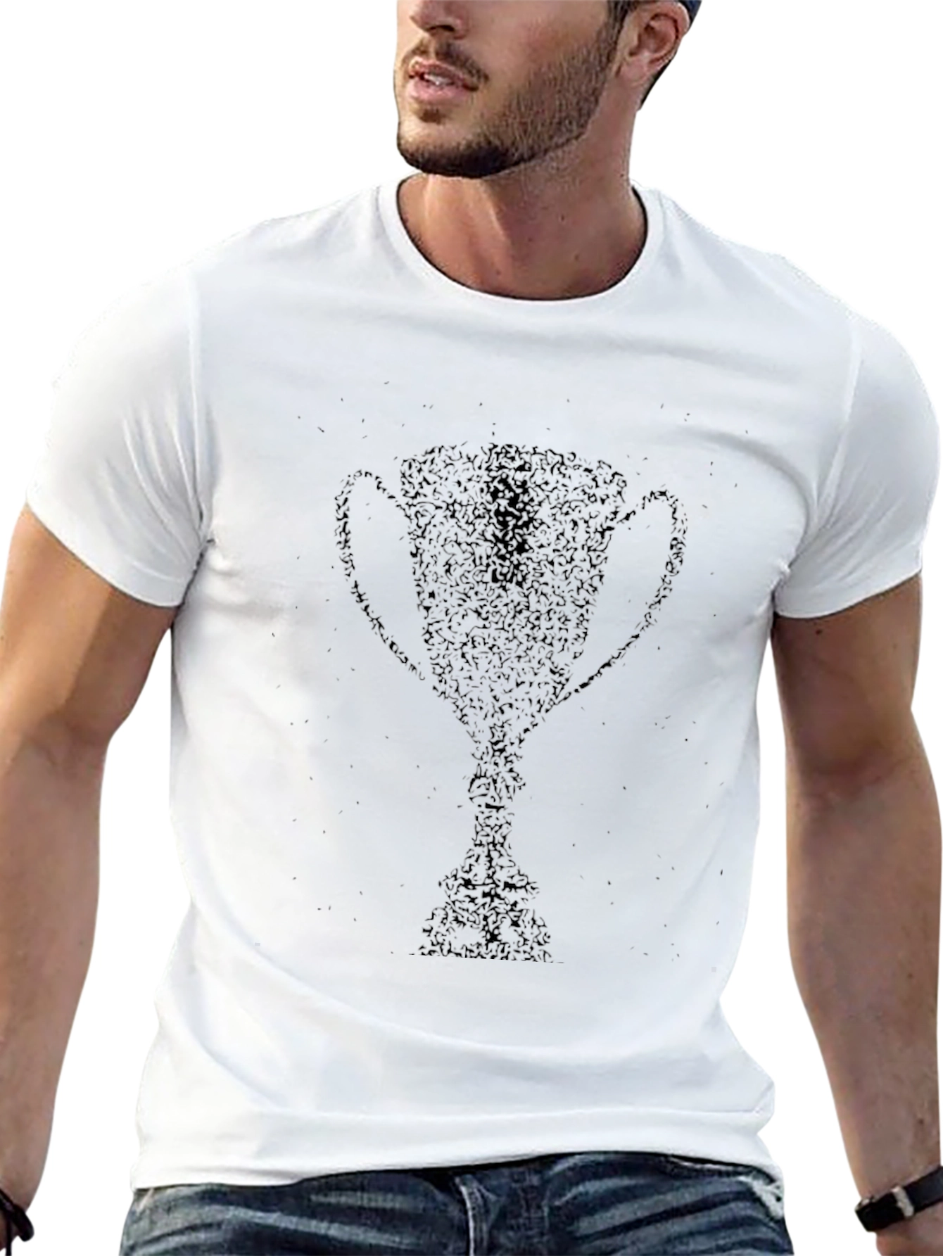 Black Trophy Graphic Black T-Shirt - Celebrate Wins in Style view 13
