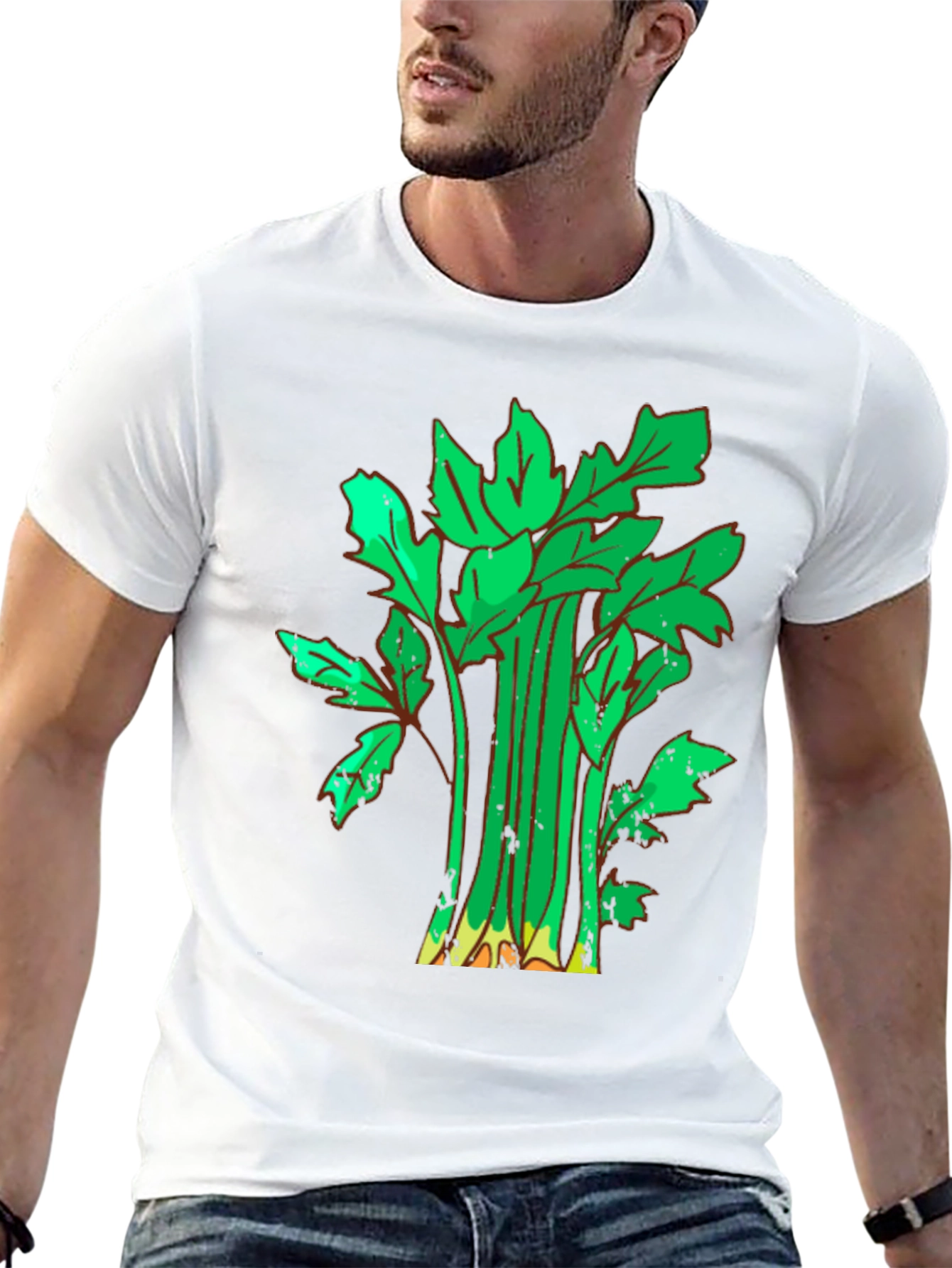Black Celery Graphic Tee - Fun Food Shirt view 13