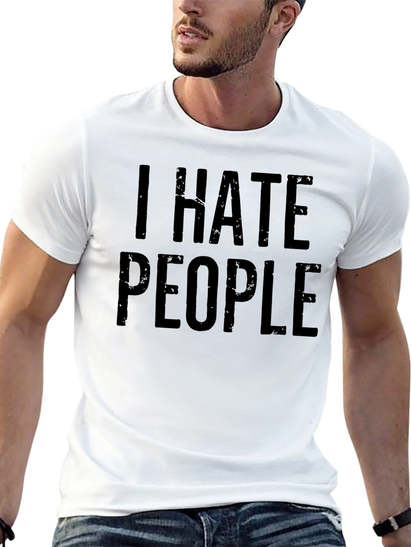 Black I Hate People Graphic Tee - Unisex Adult T-Shirt view 13