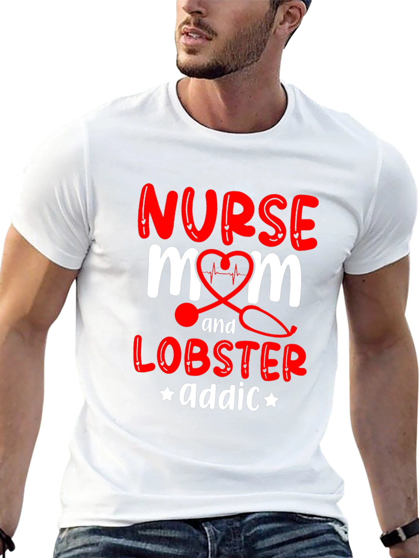 Nurse Mom Lobster Addict Graphic T-Shirt - 13