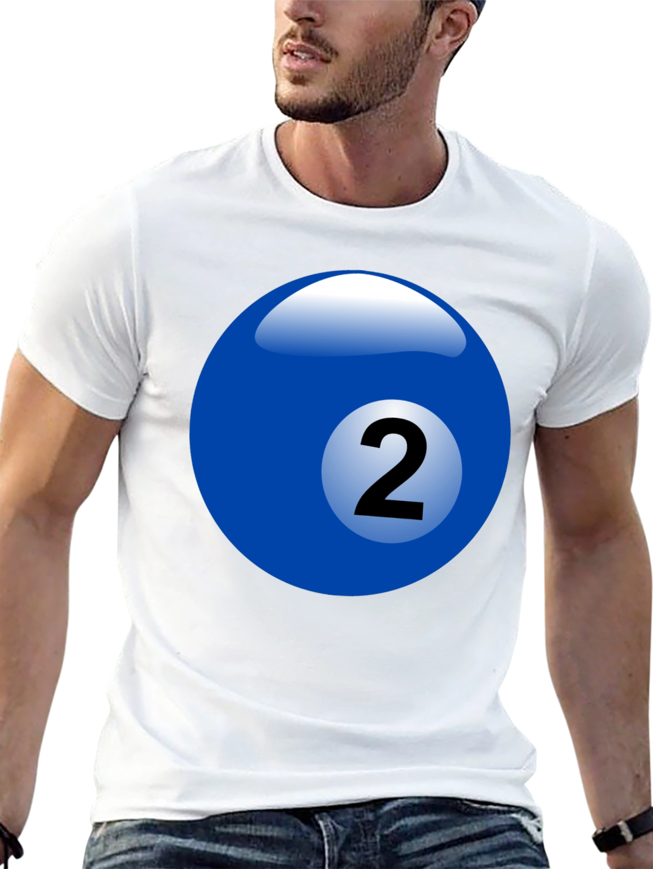 Black Billiard Ball Number 2 Graphic T-Shirt view 13