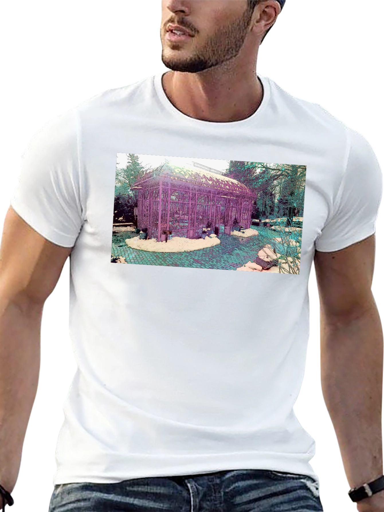 Black Artistic Greenhouse Graphic Tee - Unique Design view 13