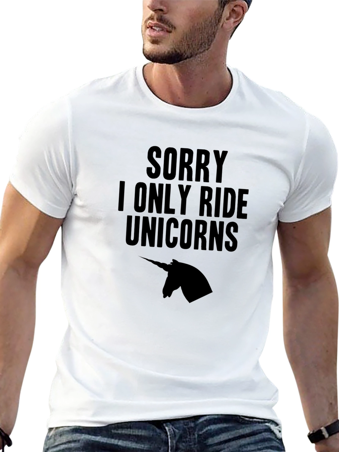 Black Unicorn Rider T-Shirt - Funny Novelty Tee view 13