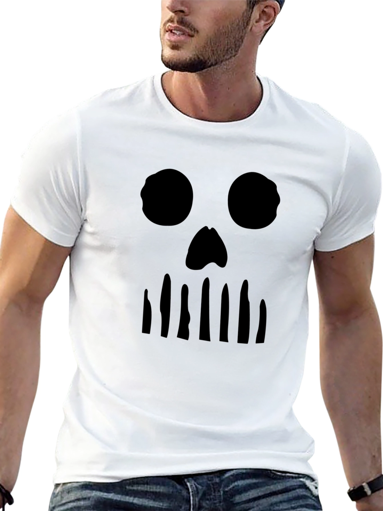 Black Skull Graphic Black T-Shirt view 13