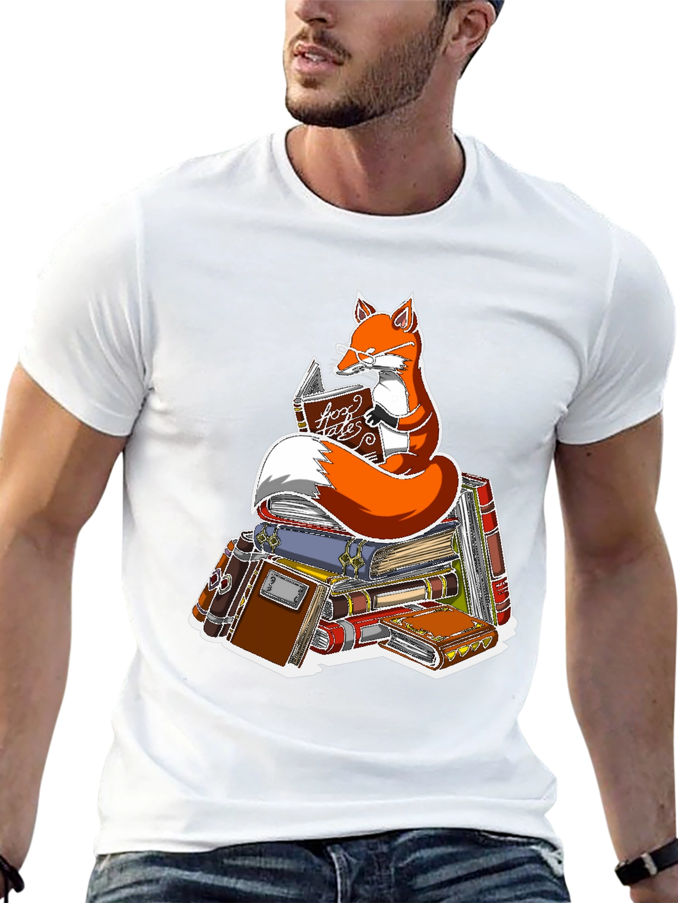 Black Fox Reading Book T-Shirt - Smart Animal Tee view 13