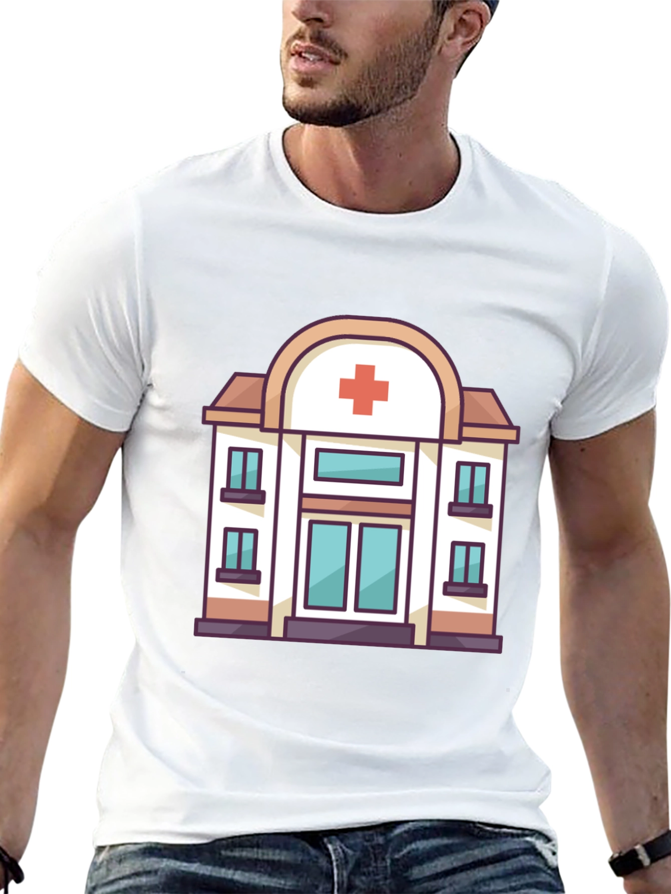 Hospital Graphic Tee - Black Cotton T-Shirt - 13