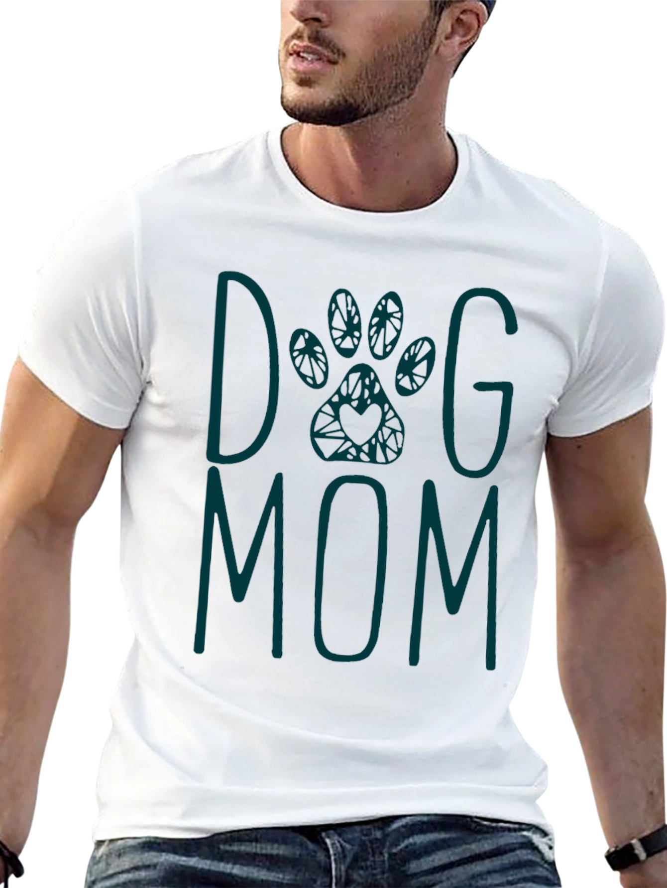 Black Dog Mom Graphic Tee - Teal Print view 13