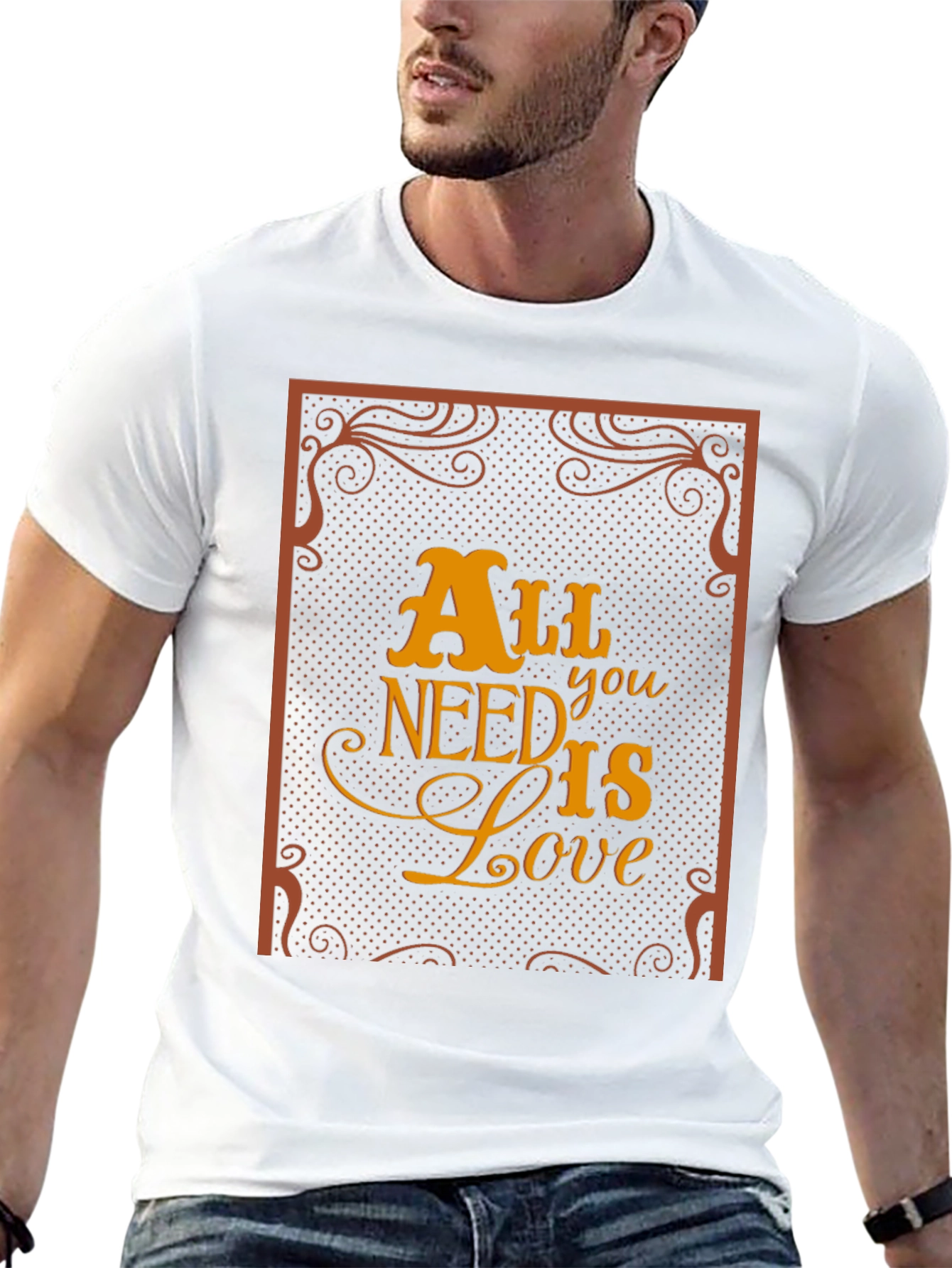 Black All You Need Is Love Graphic Tee view 13