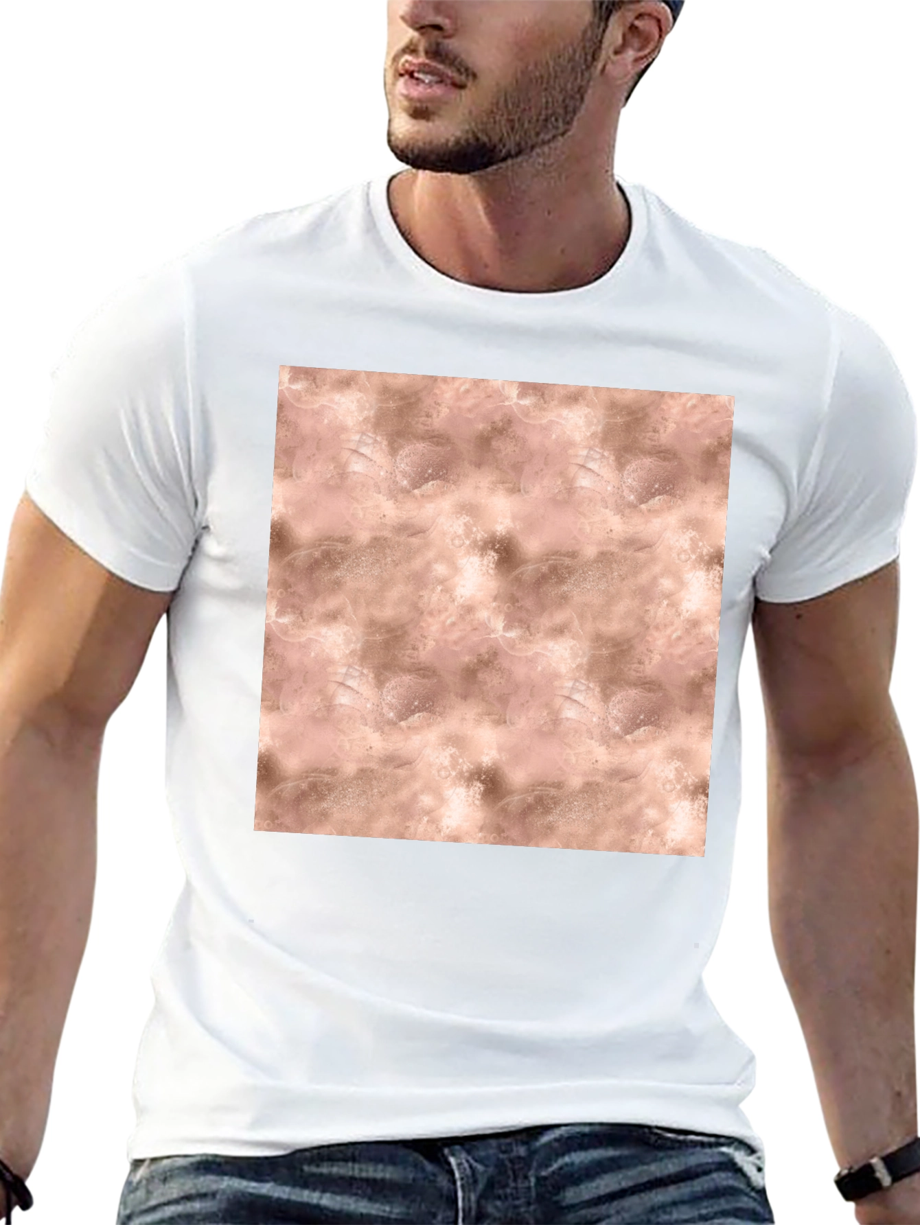 Black Abstract Blush Pattern T-Shirt view 13