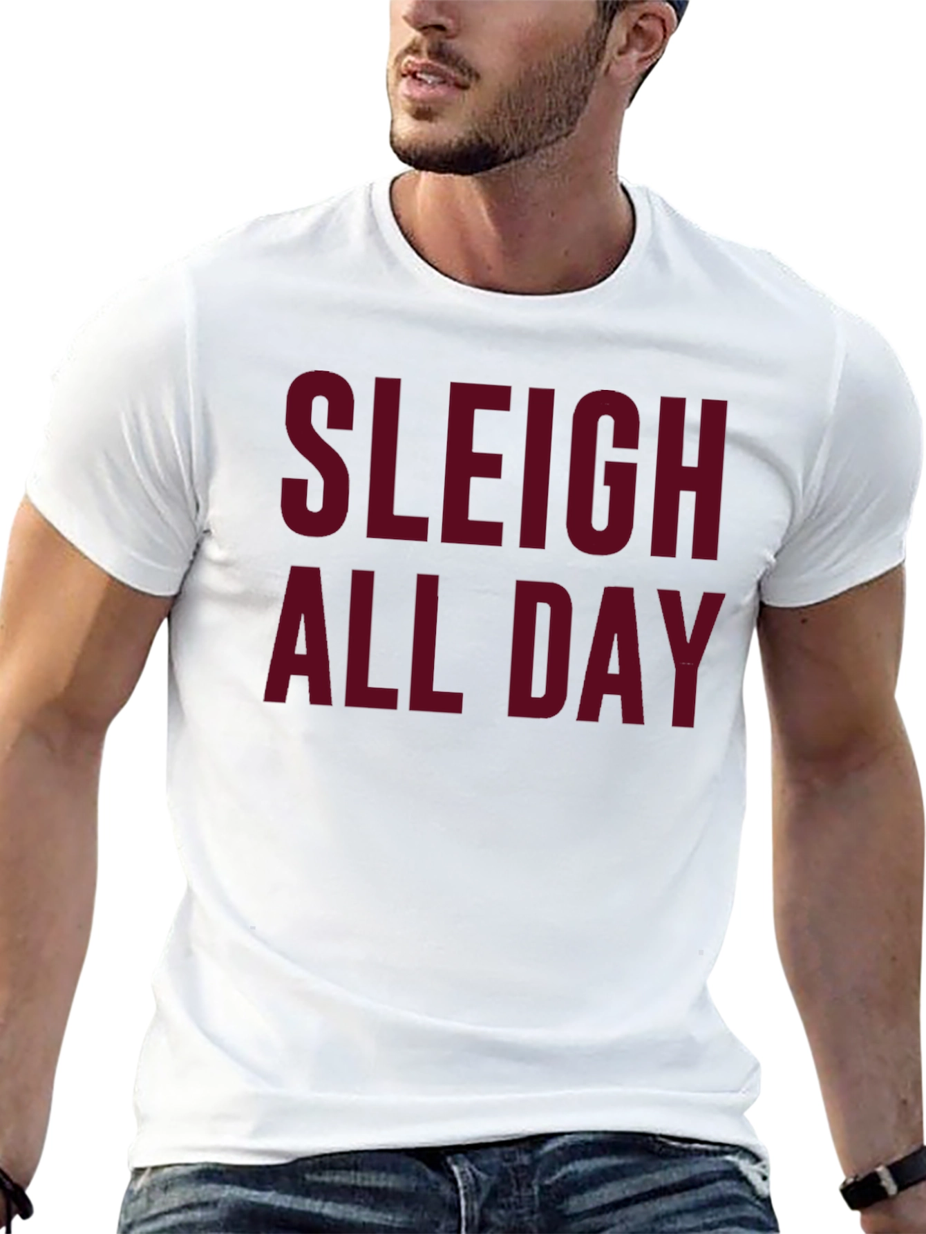 Black Sleigh All Day Christmas Graphic Tee view 13