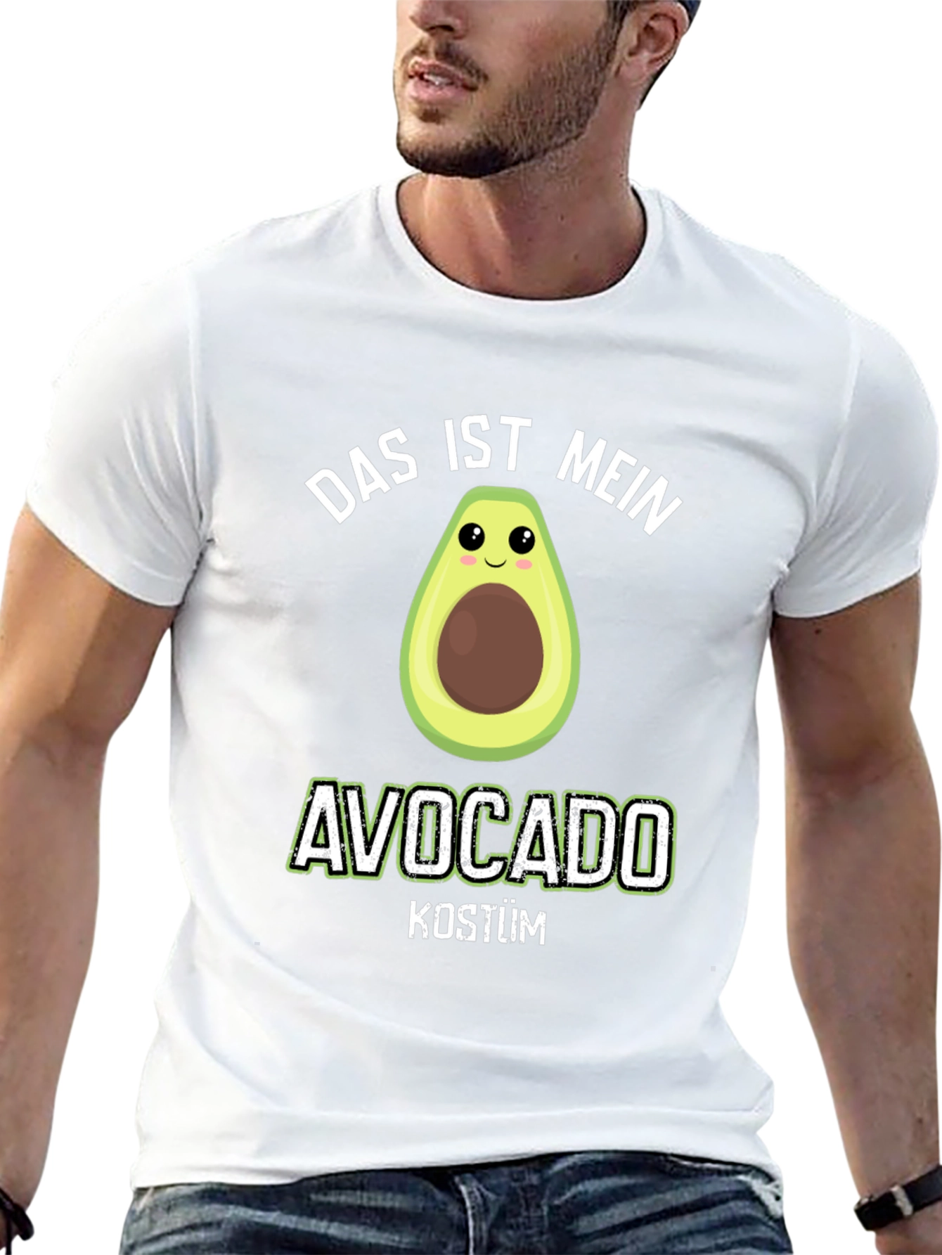 Black Funny Avocado Costume T-Shirt - "Das Ist Mein" Design view 13