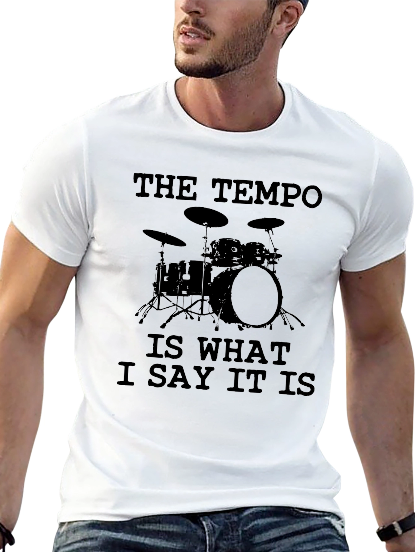 Black The Tempo Drummer T-Shirt - Music Band Funny Tee view 13