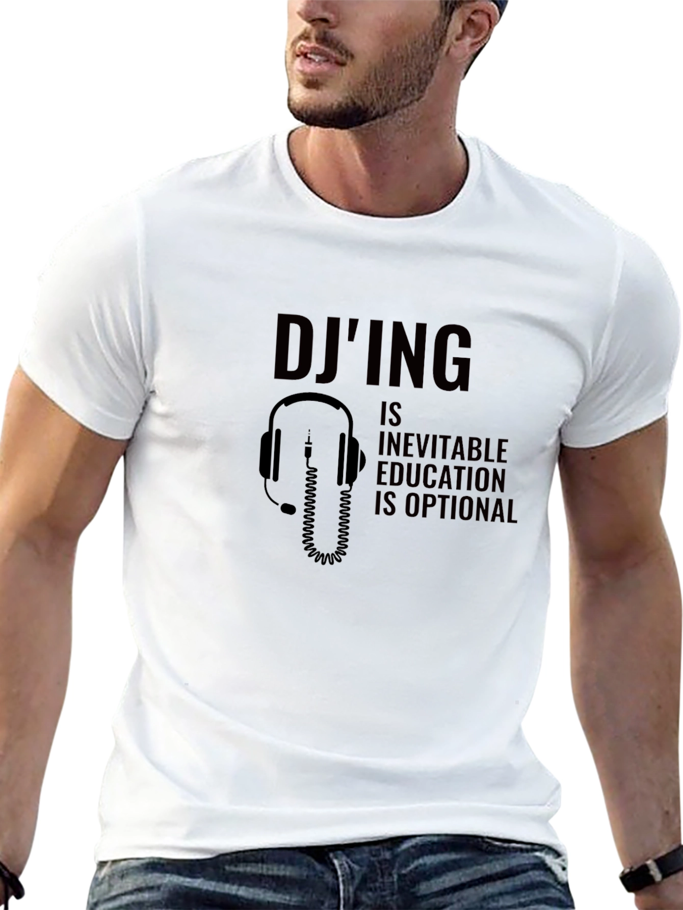 Black DJ'ing Inevitable T-Shirt: Education is Optional view 13
