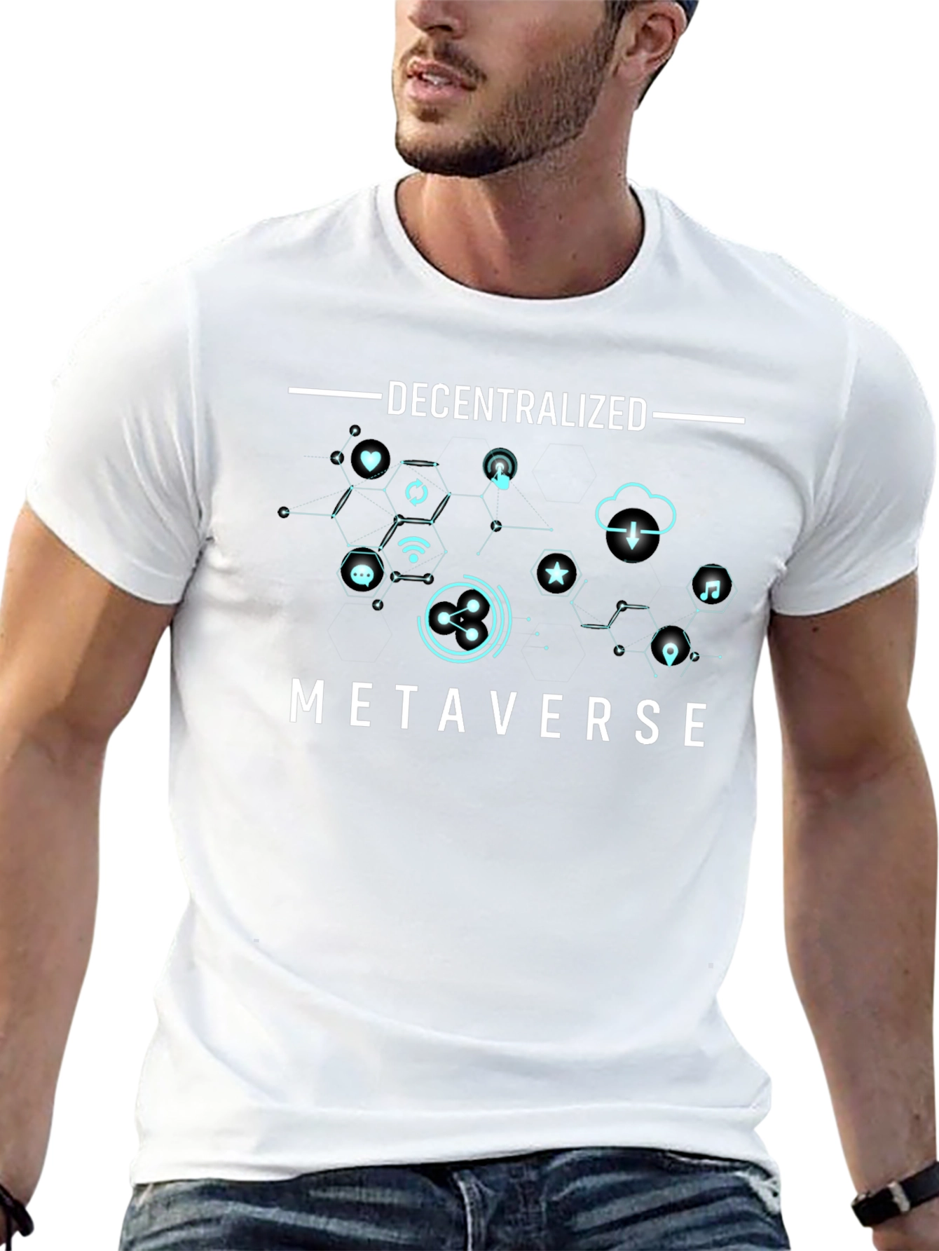 Black Decentralized Metaverse Black T-Shirt view 13