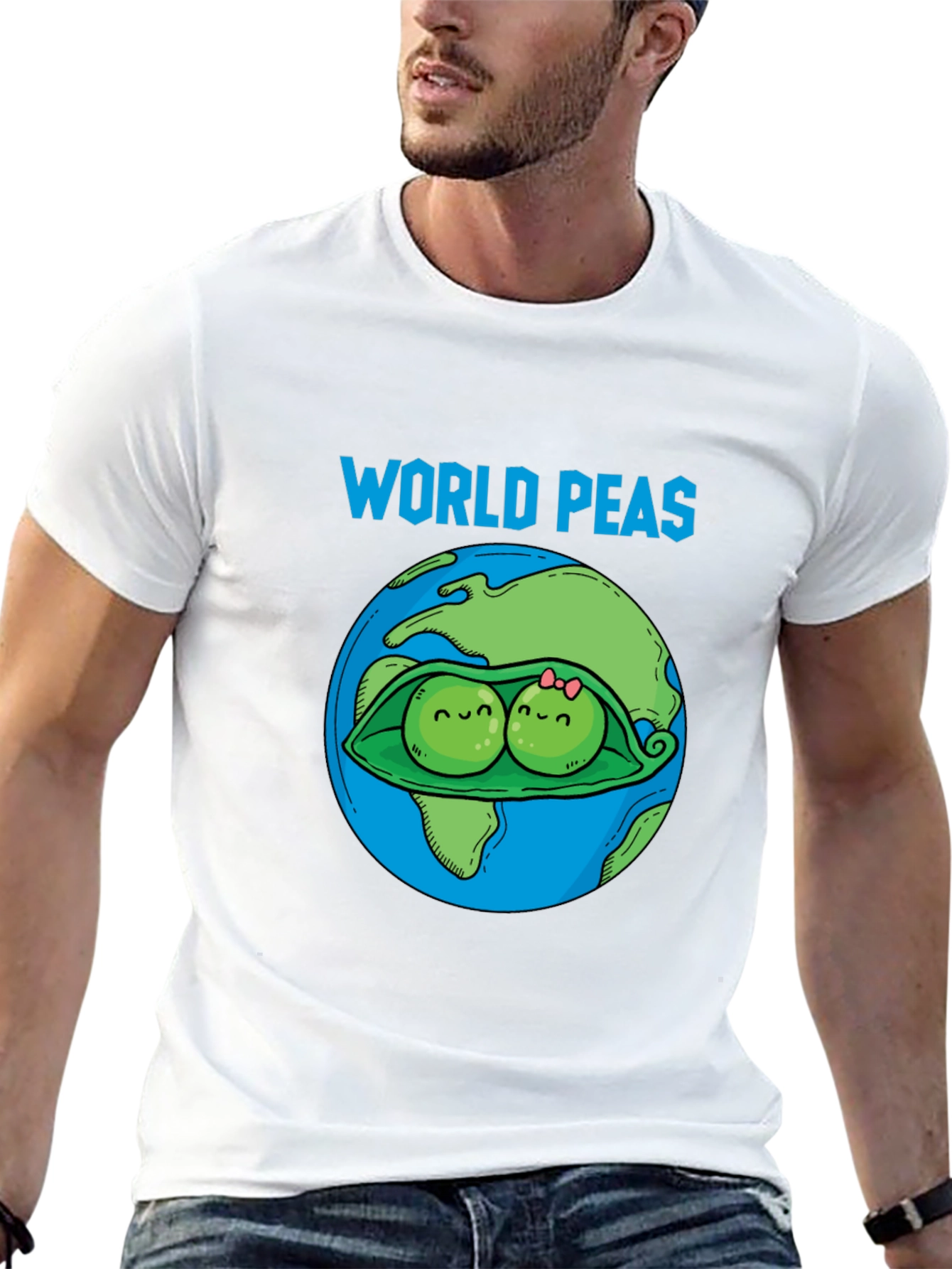 Black World Peas Graphic T-Shirt - Funny Earth Day Tee view 13