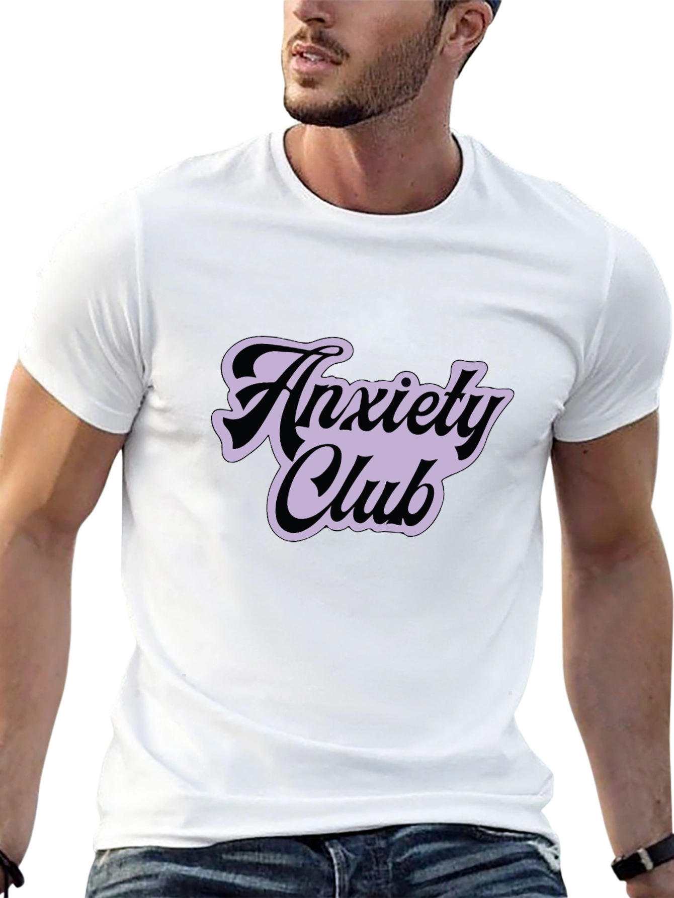 Black Anxiety Club Graphic Tee - Black Casual T-Shirt view 13