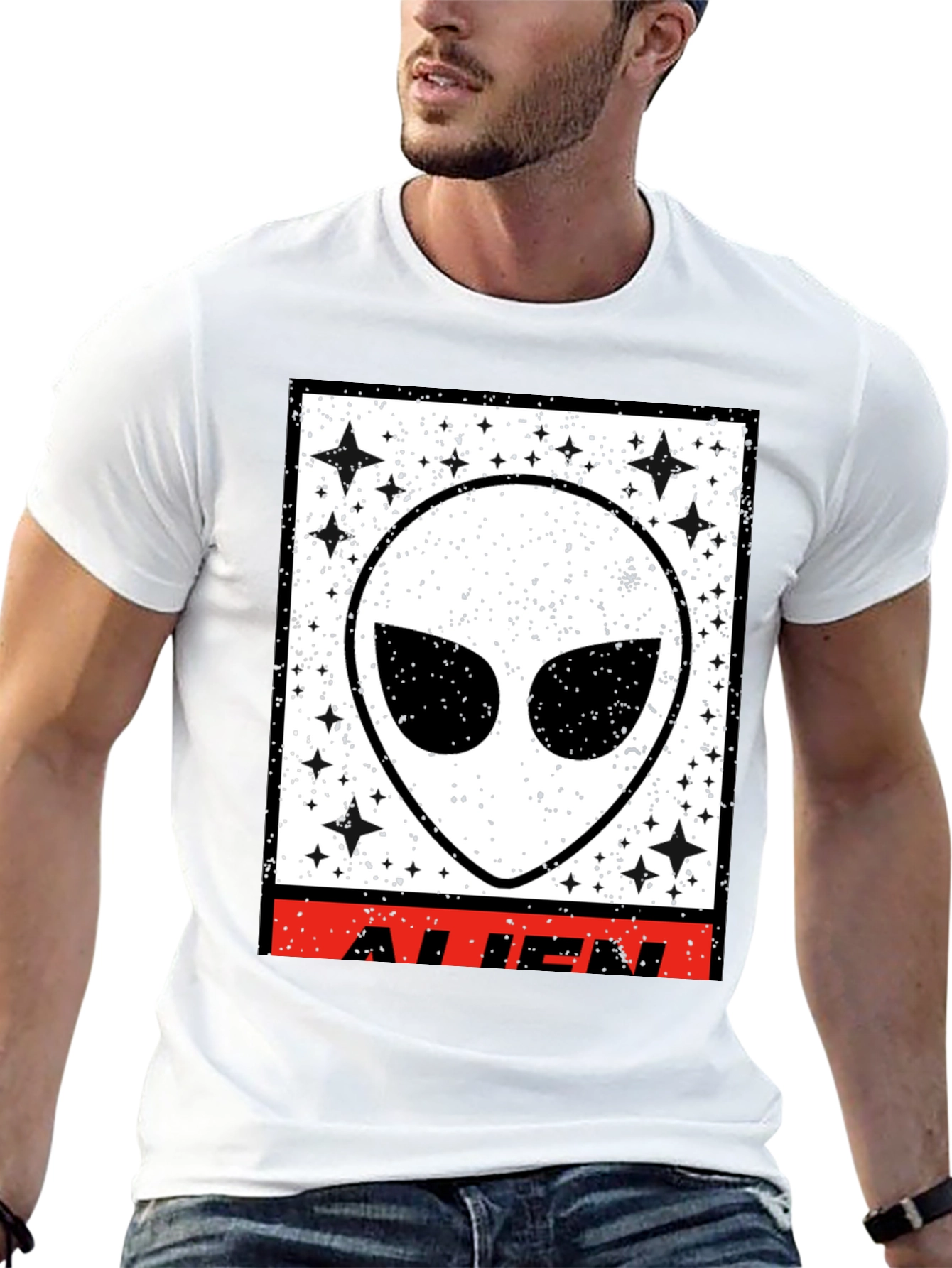Black Black Alien Graphic T-Shirt view 13