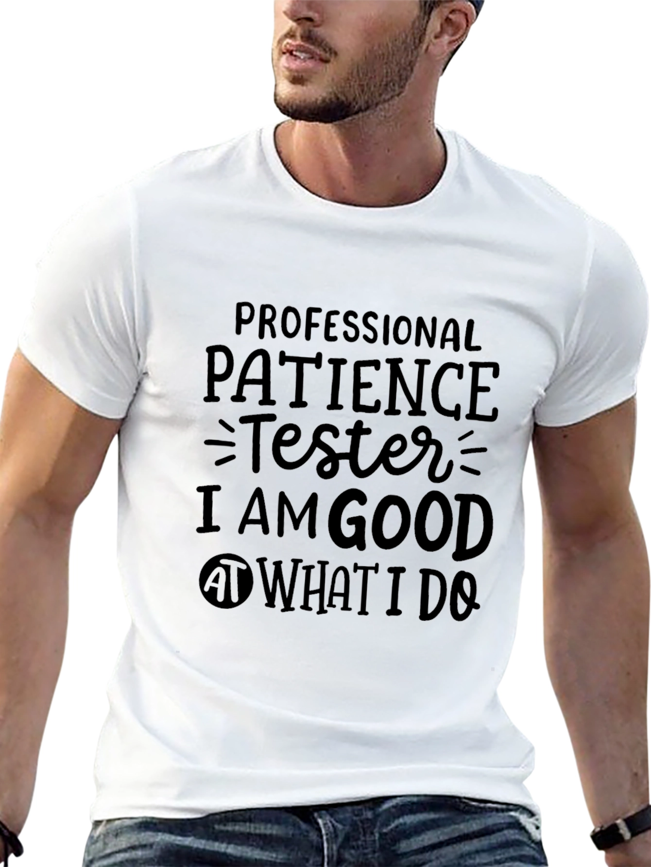 Black Professional Patience Tester Graphic T-Shirt view 13