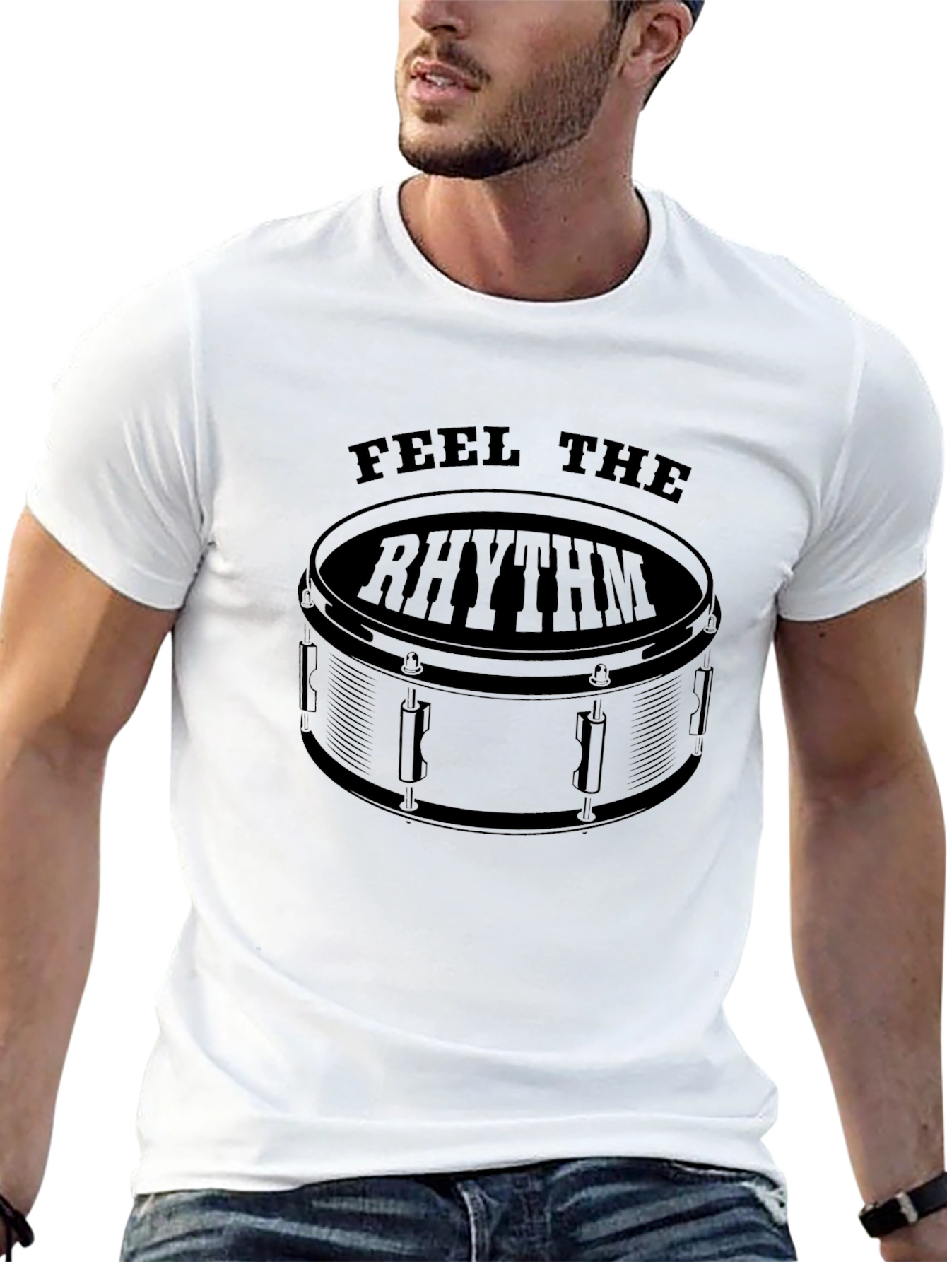 Feel The Rhythm Drum T-Shirt - Black - 13
