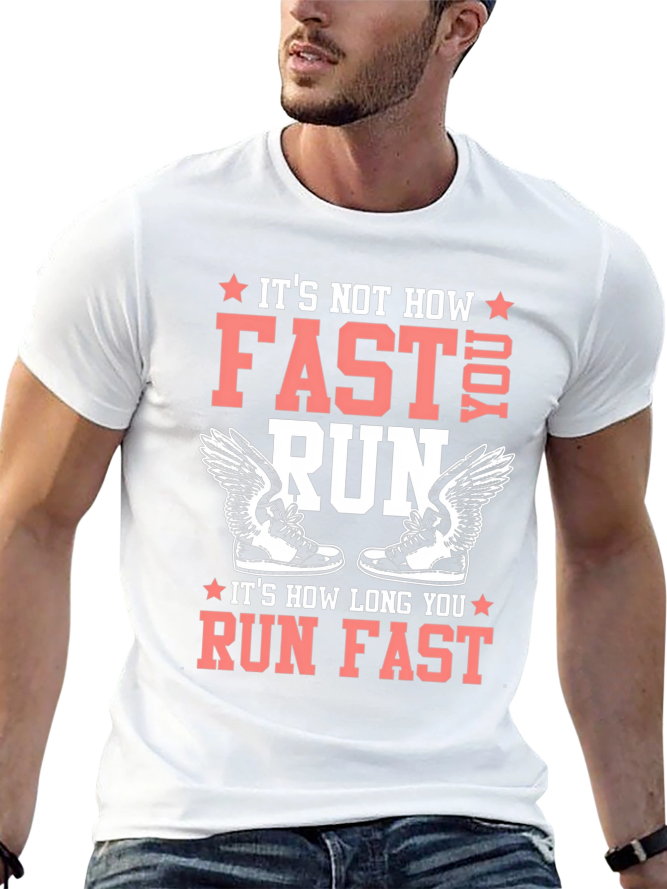 Black Runner's Tee: It's How Long You Run Fast! view 13
