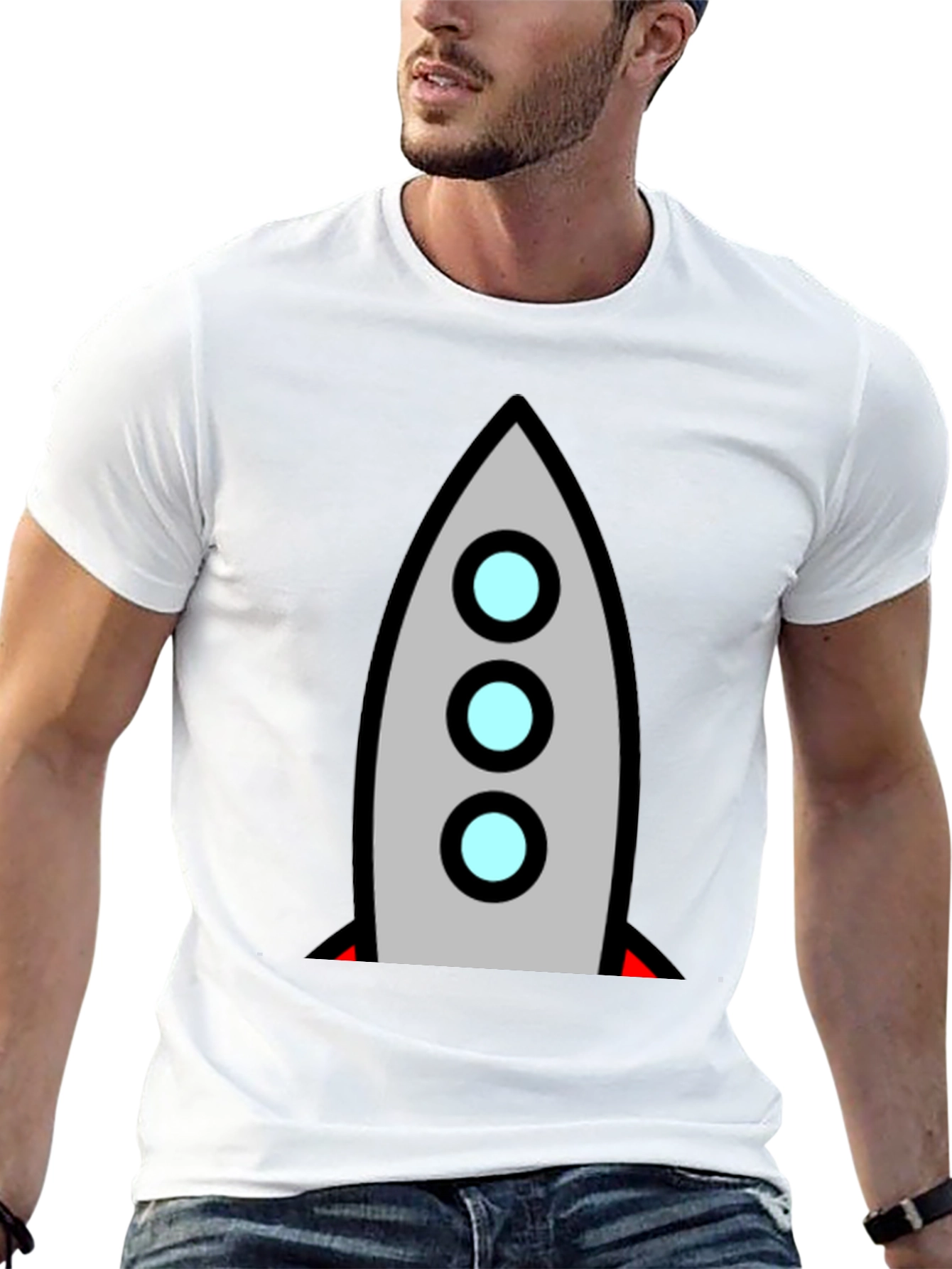 Black Rocket Graphic Tee - Retro Space Adventure view 13