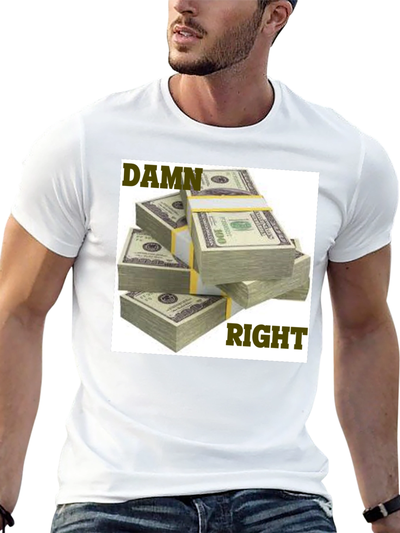 Black Damn Right Money Stacks Graphic Tee view 13