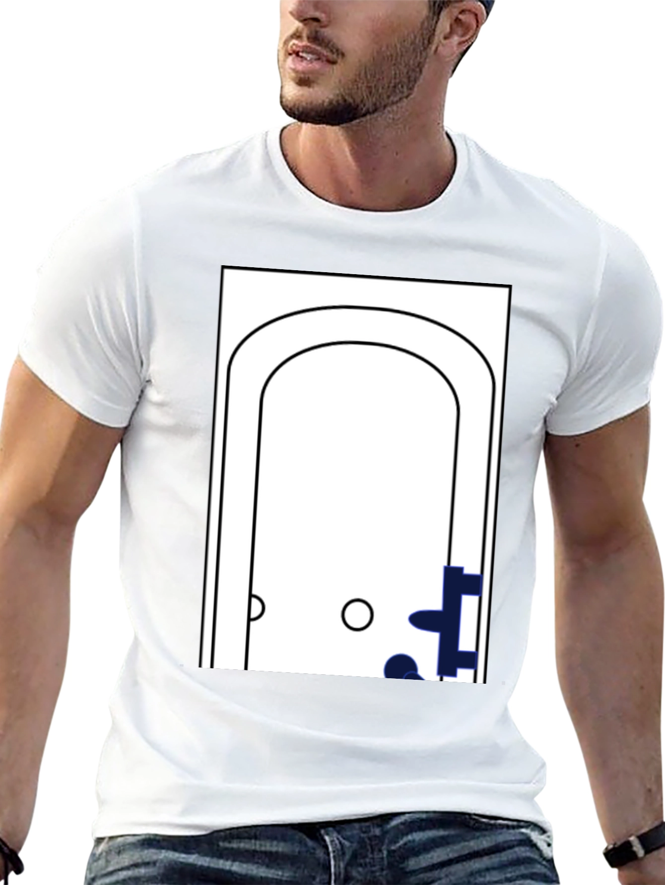 Black Minimalist Bathtub Graphic T-Shirt view 13