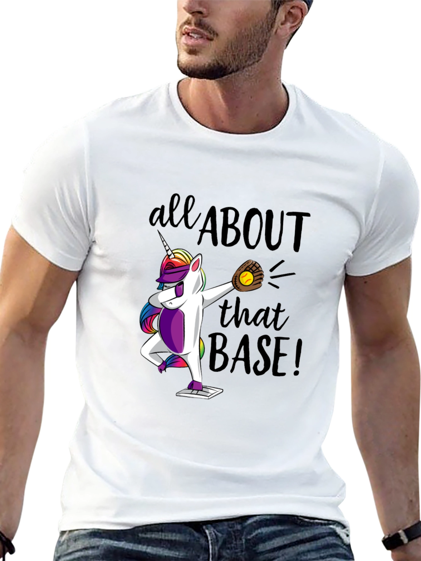 Black Unicorn Baseball Dab T-Shirt: All About That Base! view 13