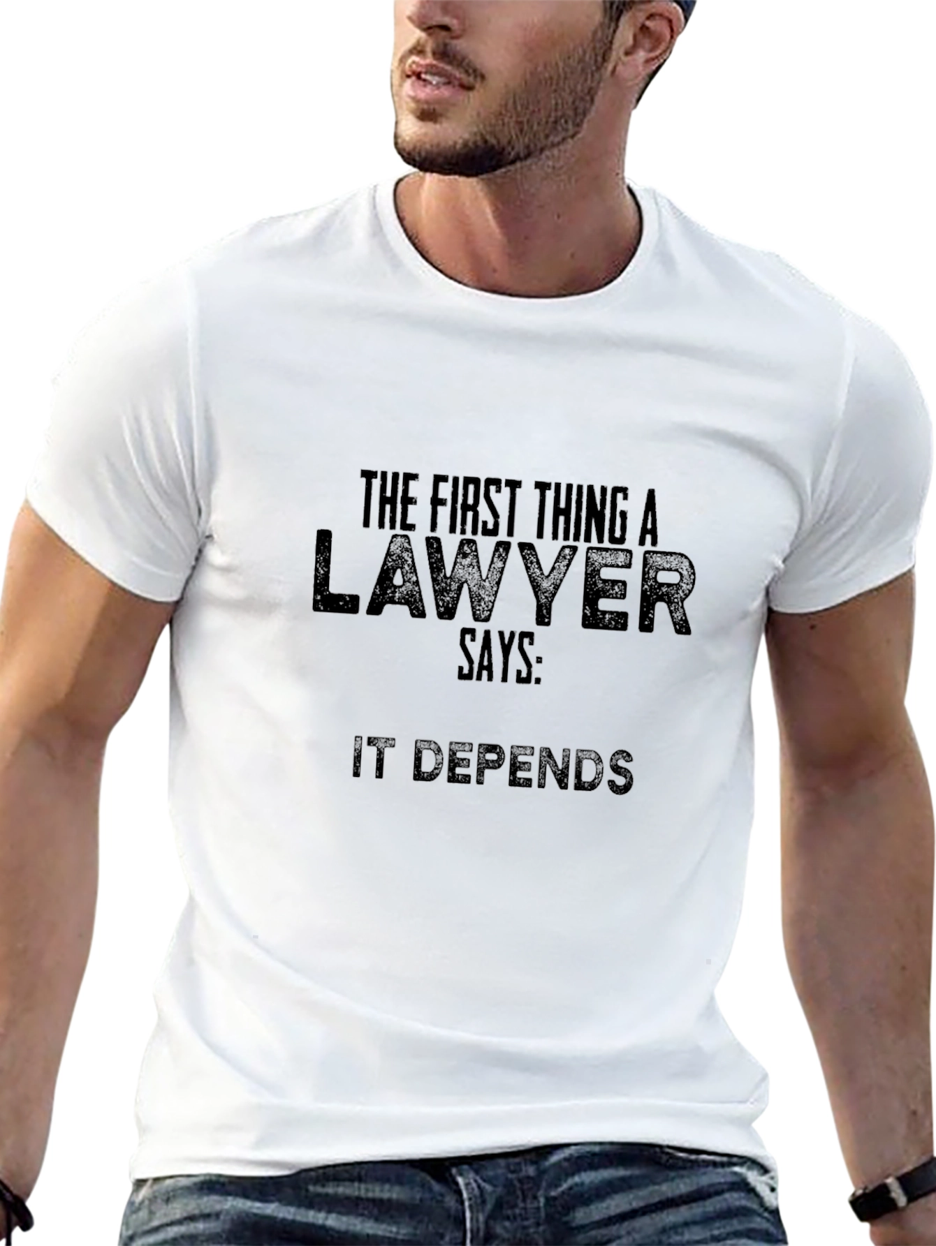 Black Lawyer Humor T-Shirt - "It Depends" Funny Legal Tee view 13