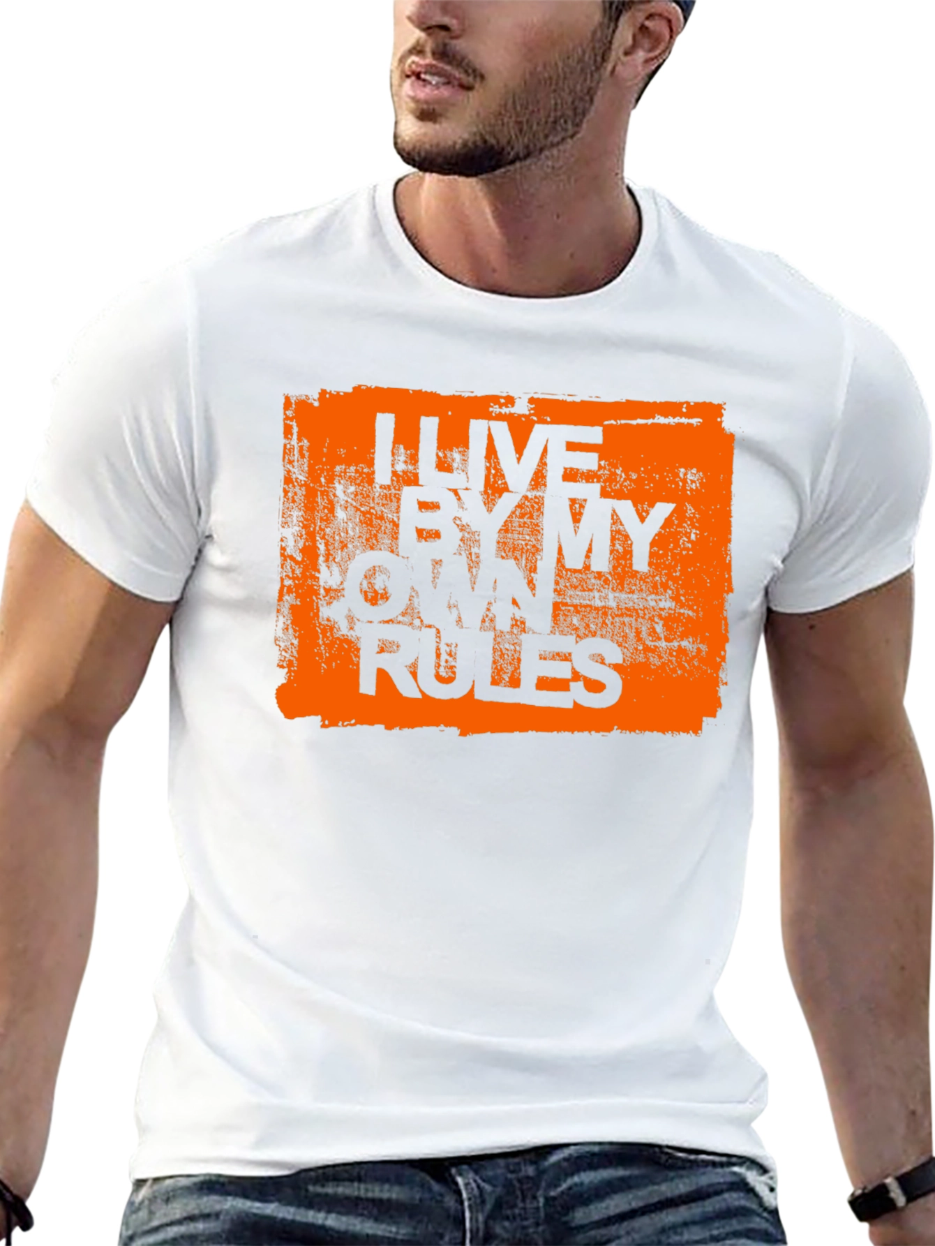 Black I Live By My Own Rules Graphic Tee - Black view 13