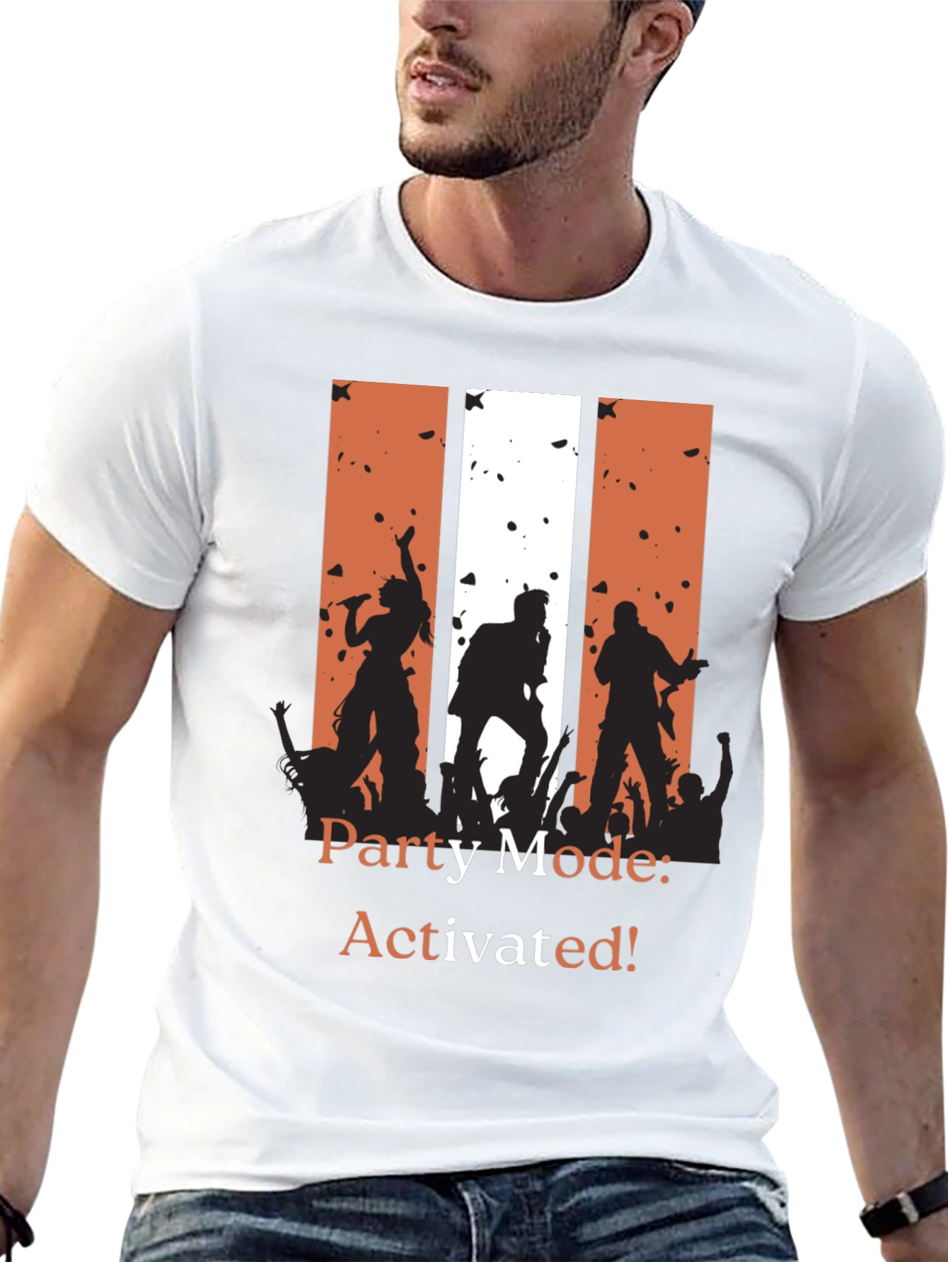 Black Party Mode Activated T-Shirt - Rock Concert Tee view 13