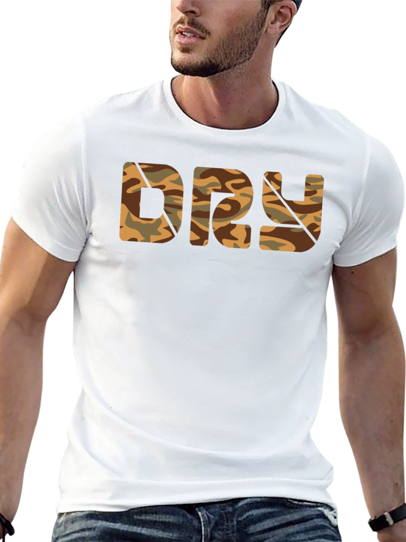Black Camo DRY T-Shirt - Military Style Cotton Tee view 13