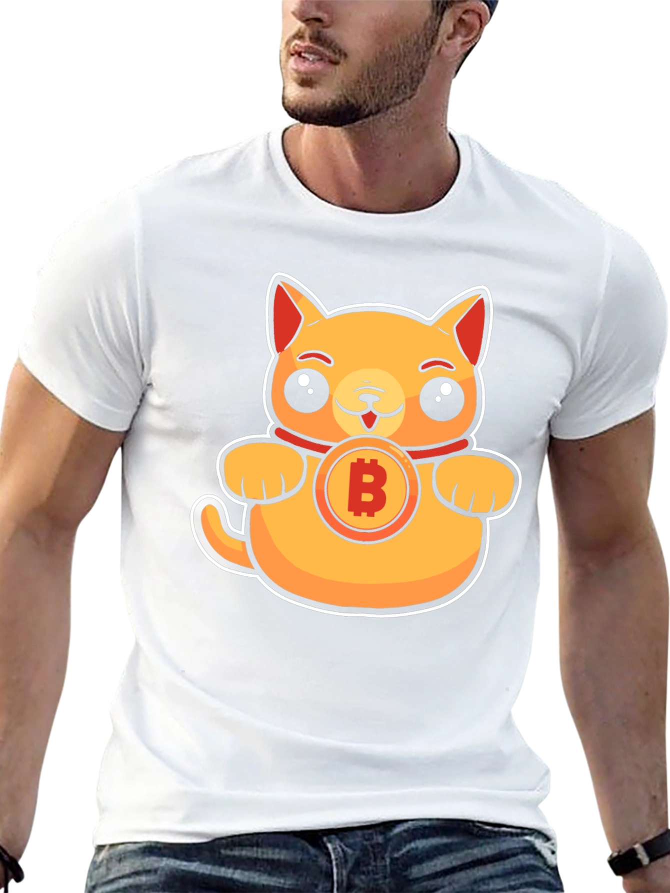 Black Bitcoin Kitty T-Shirt - Crypto Cat Tee view 13