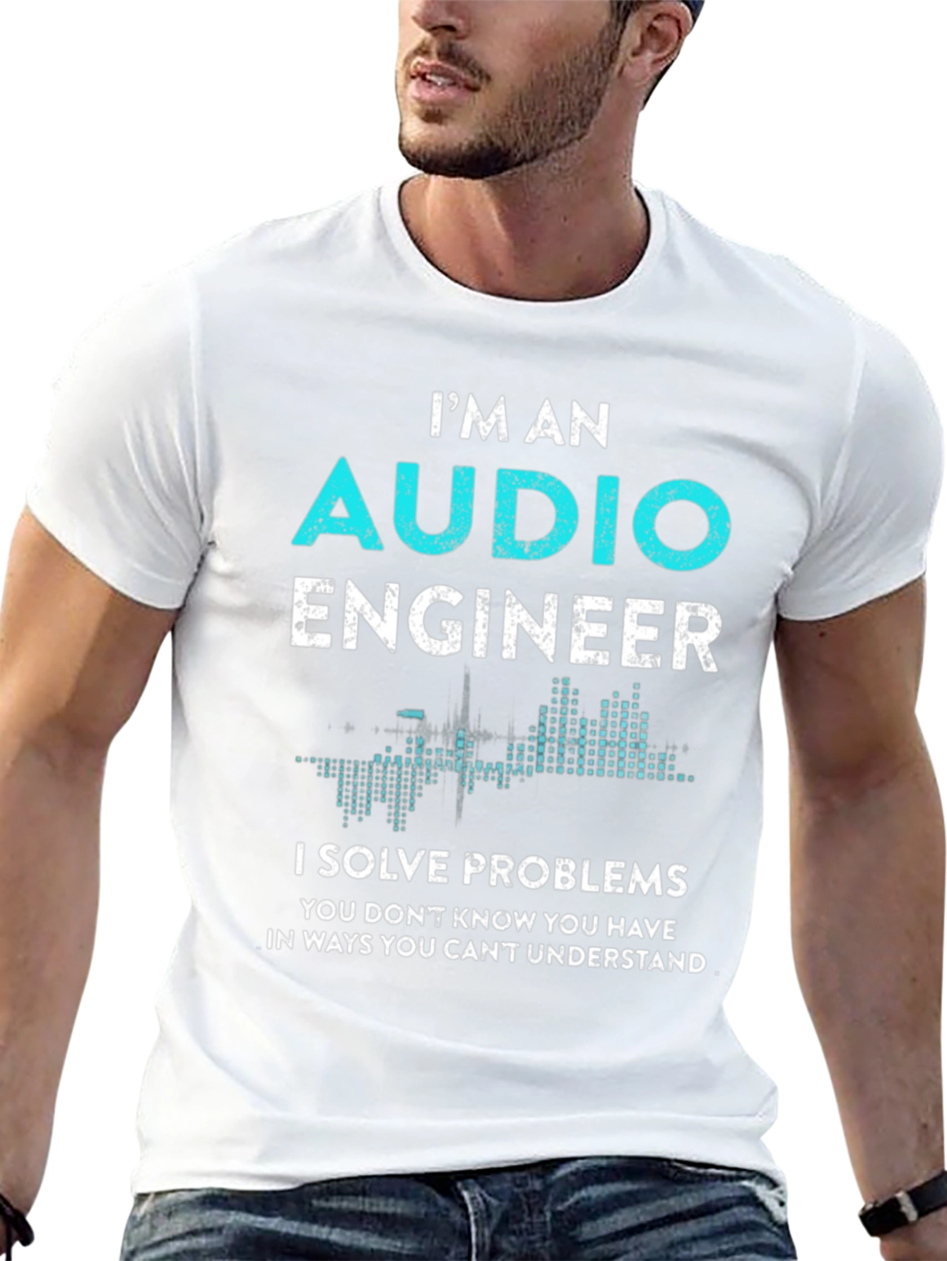 Black Audio Engineer Graphic T-Shirt - Funny Gift view 13