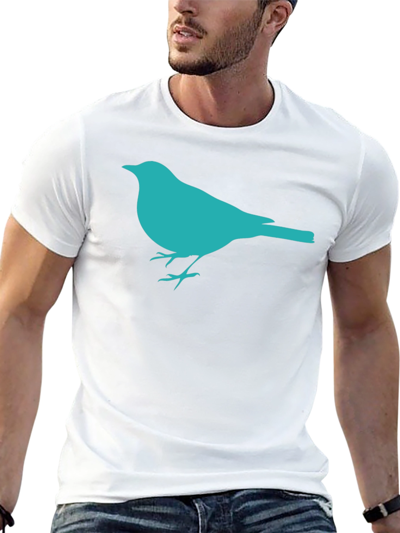 Black Bird Silhouette Graphic Black T-Shirt view 13