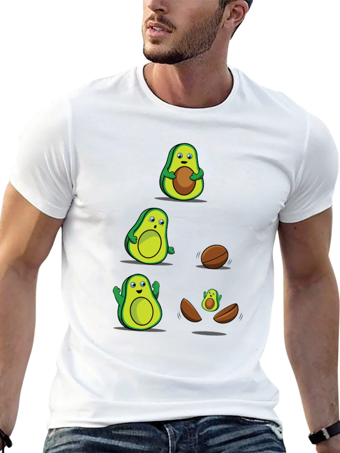 Black Funny Avocado Evolution T-Shirt view 13