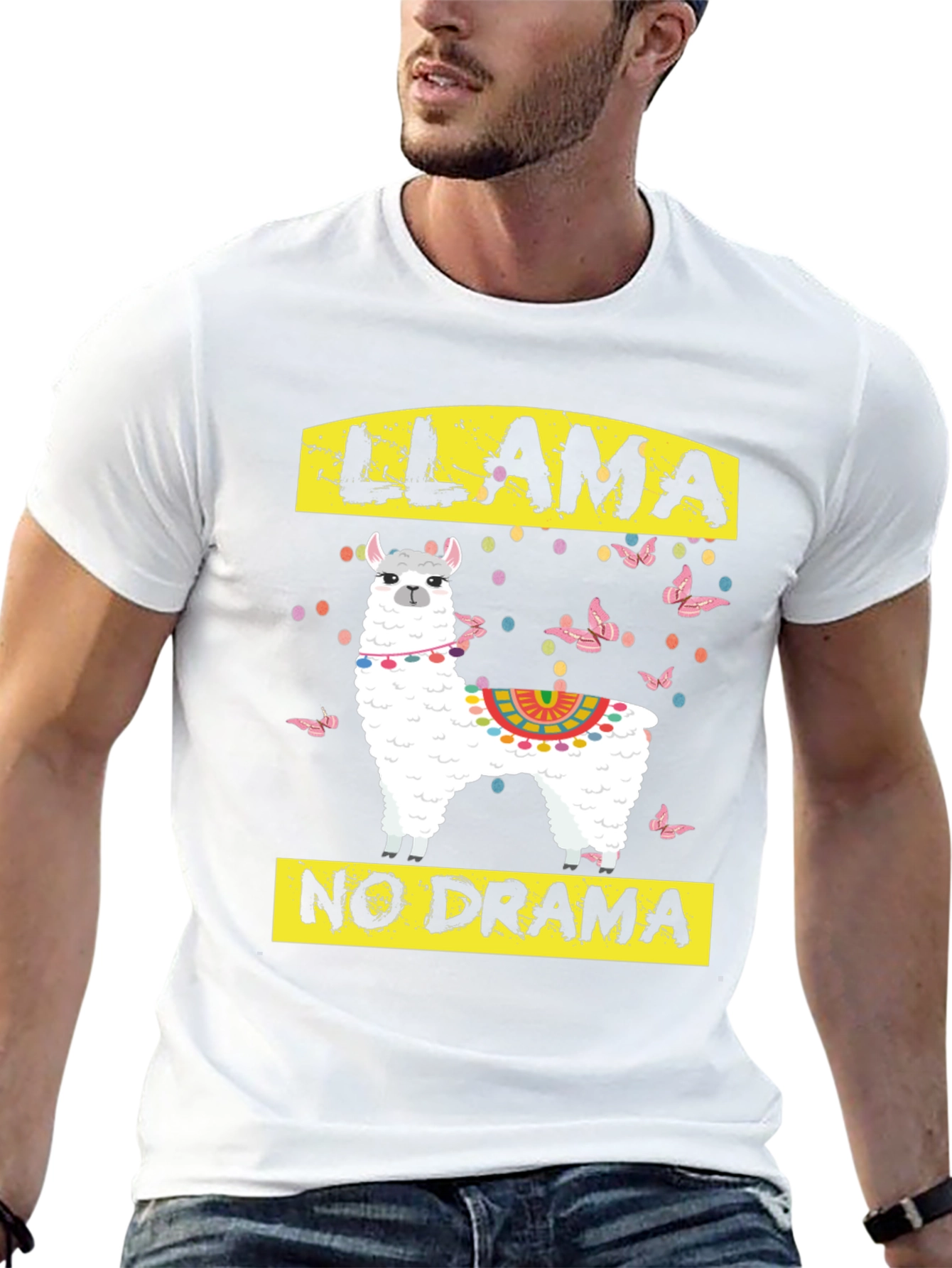 Black Llama No Drama Graphic T-Shirt view 13